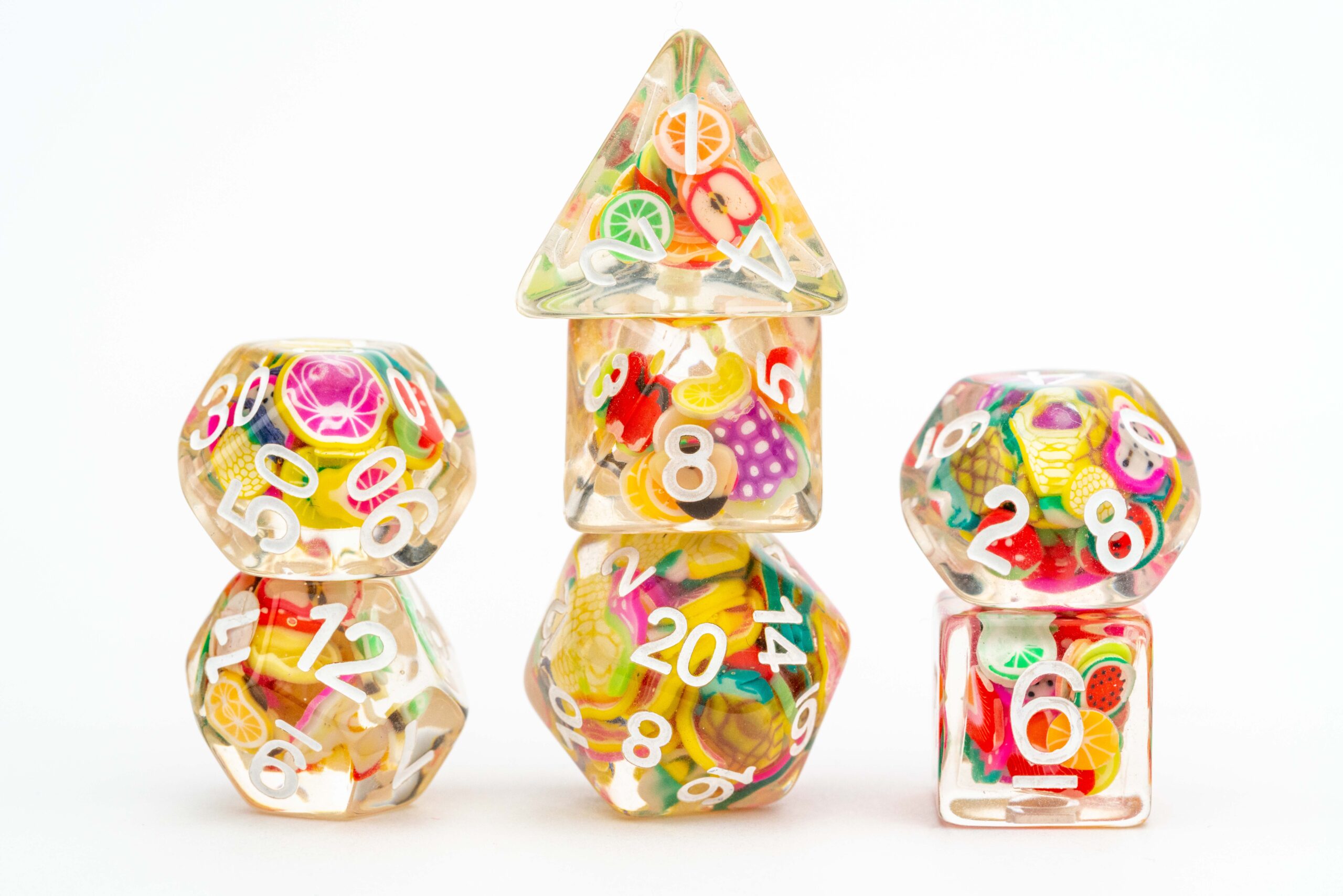 Fruit Dice 16mm Resin Poly Dice Set