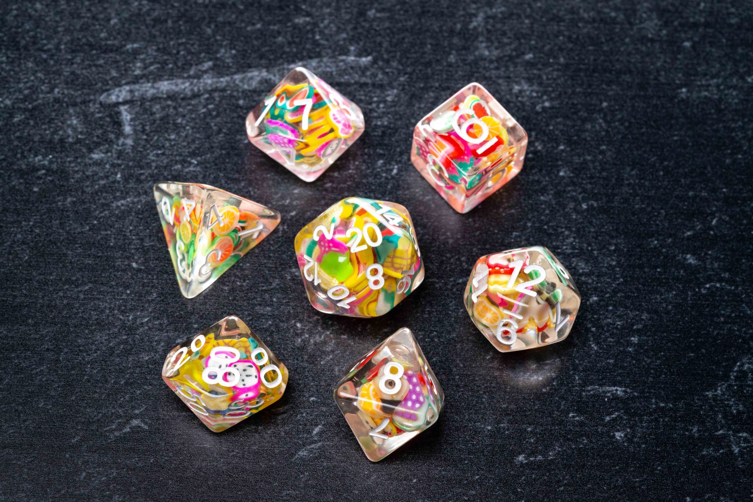 Fruit Dice 16mm Resin Poly Dice Set