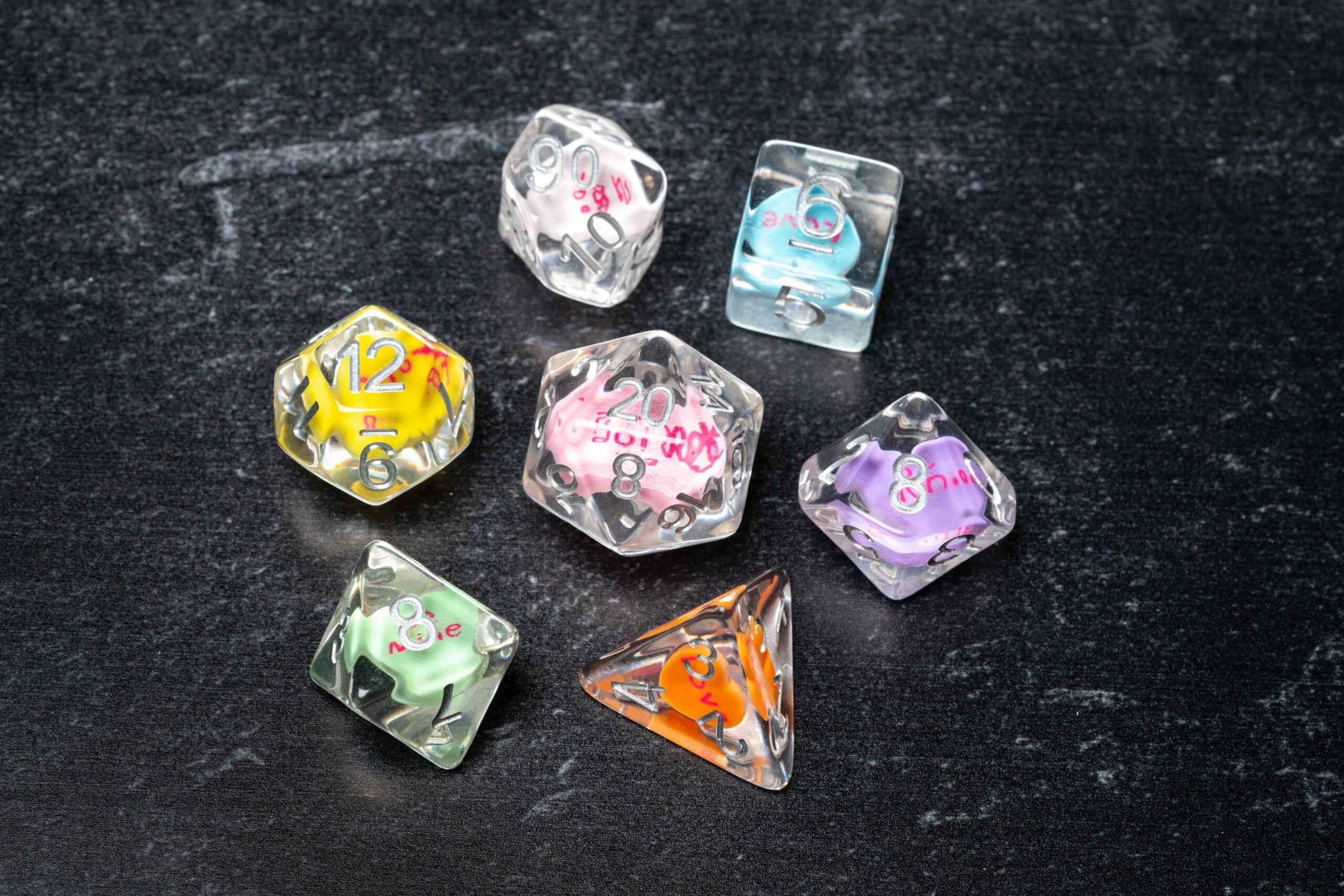 Love Dice 16mm Resin Poly Dice Set