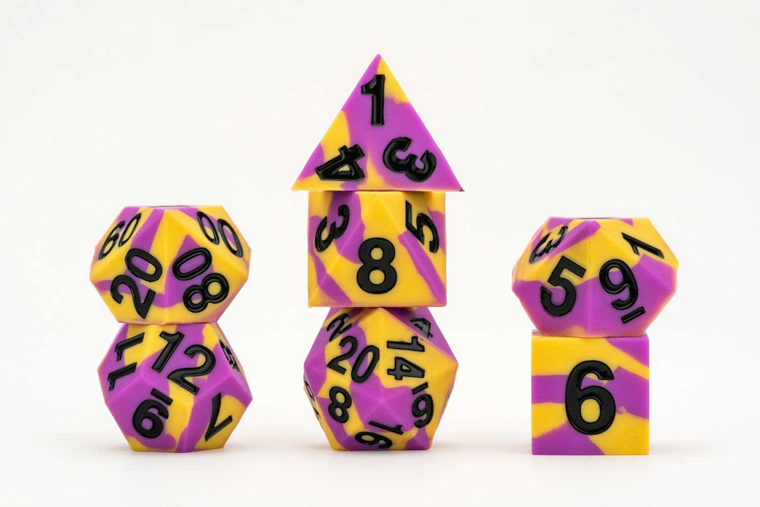 Sharp Edge Silicone Rubber Dice Set: Intersex Pride