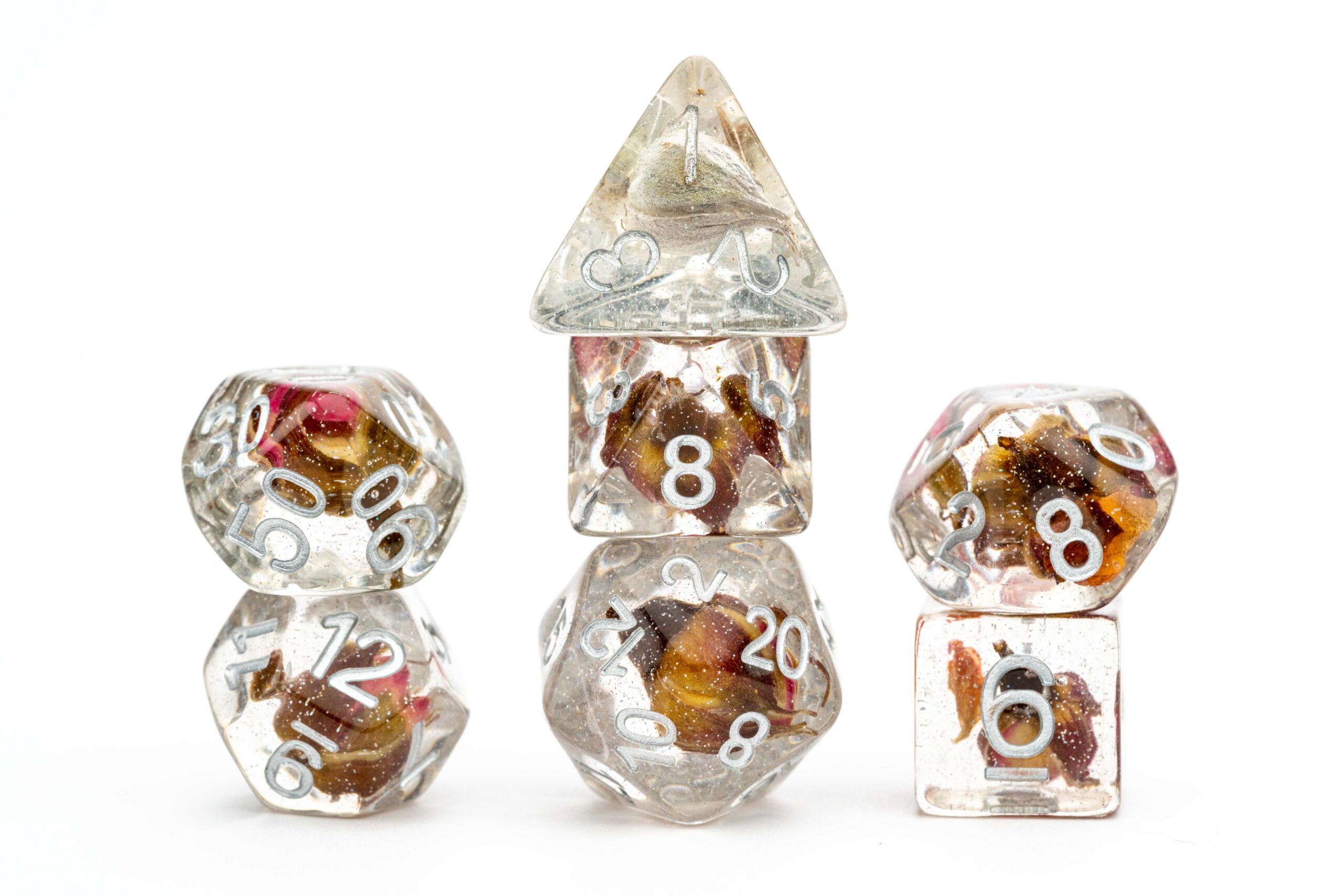 Rose Dice 16mm Resin Poly Dice Set