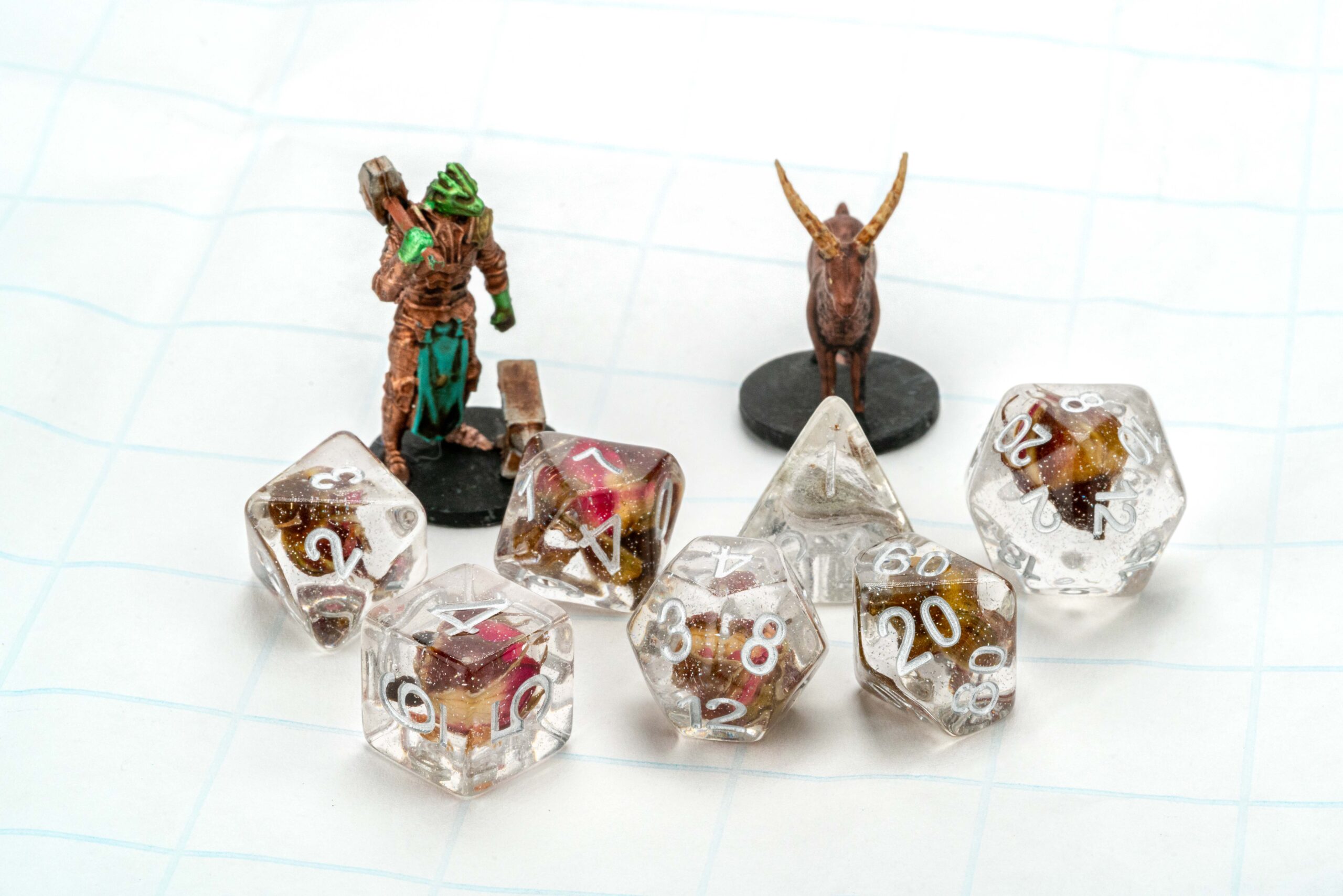 Rose Dice 16mm Resin Poly Dice Set
