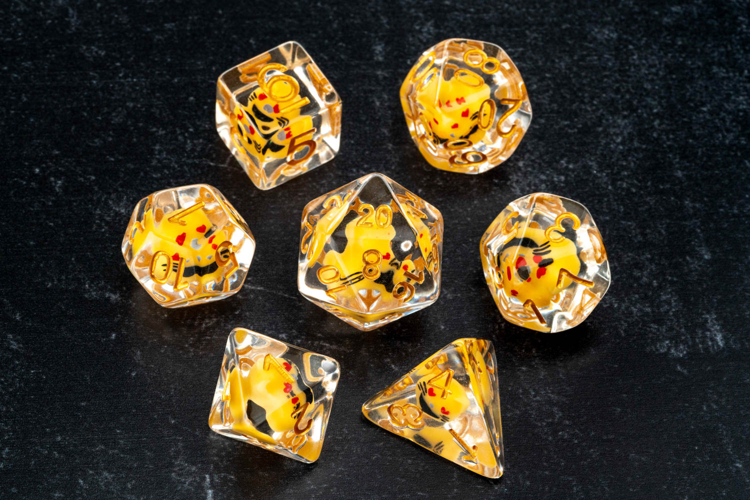 Cat Dice 16mm Resin Poly Dice Set