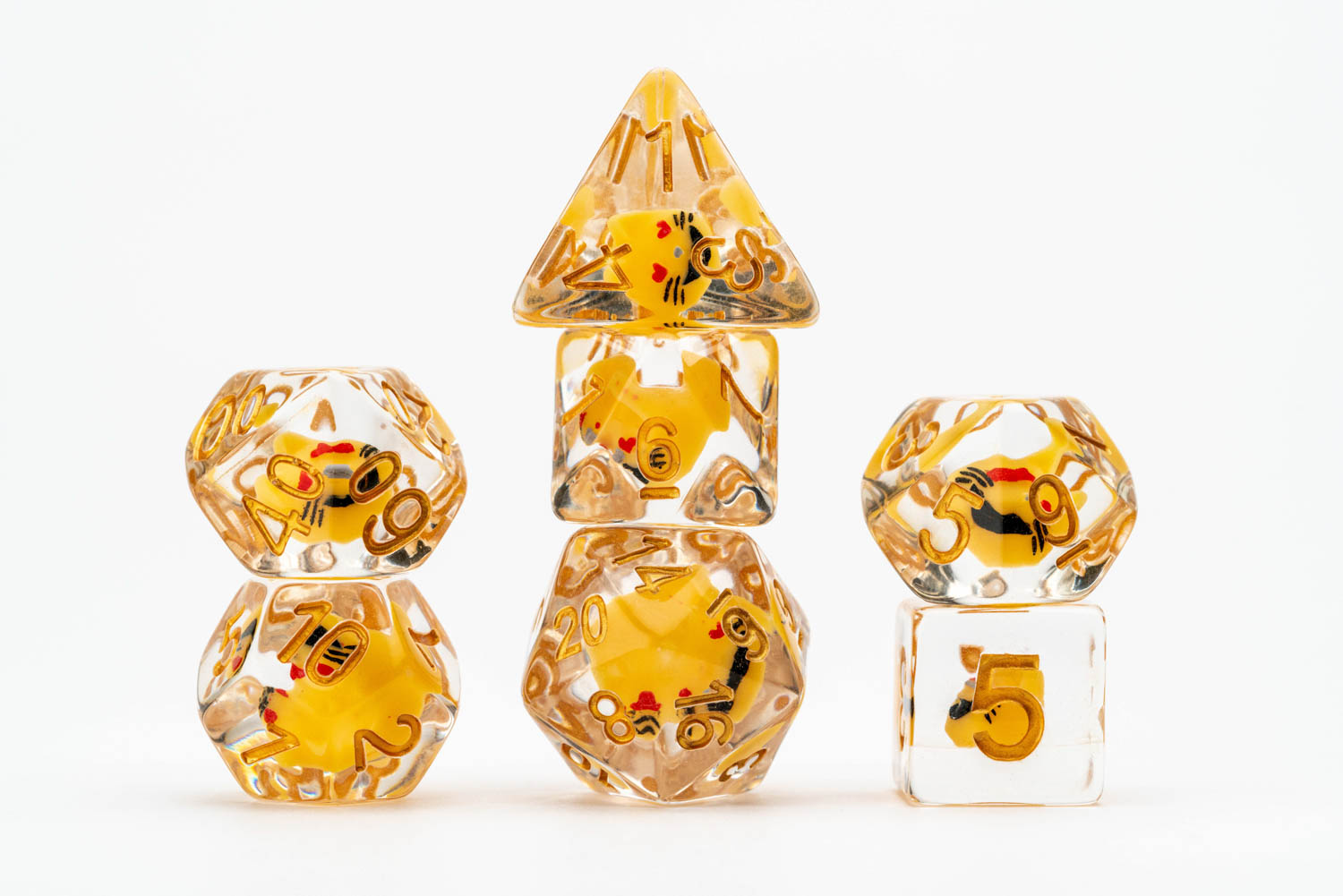 Cat Dice 16mm Resin Poly Dice Set