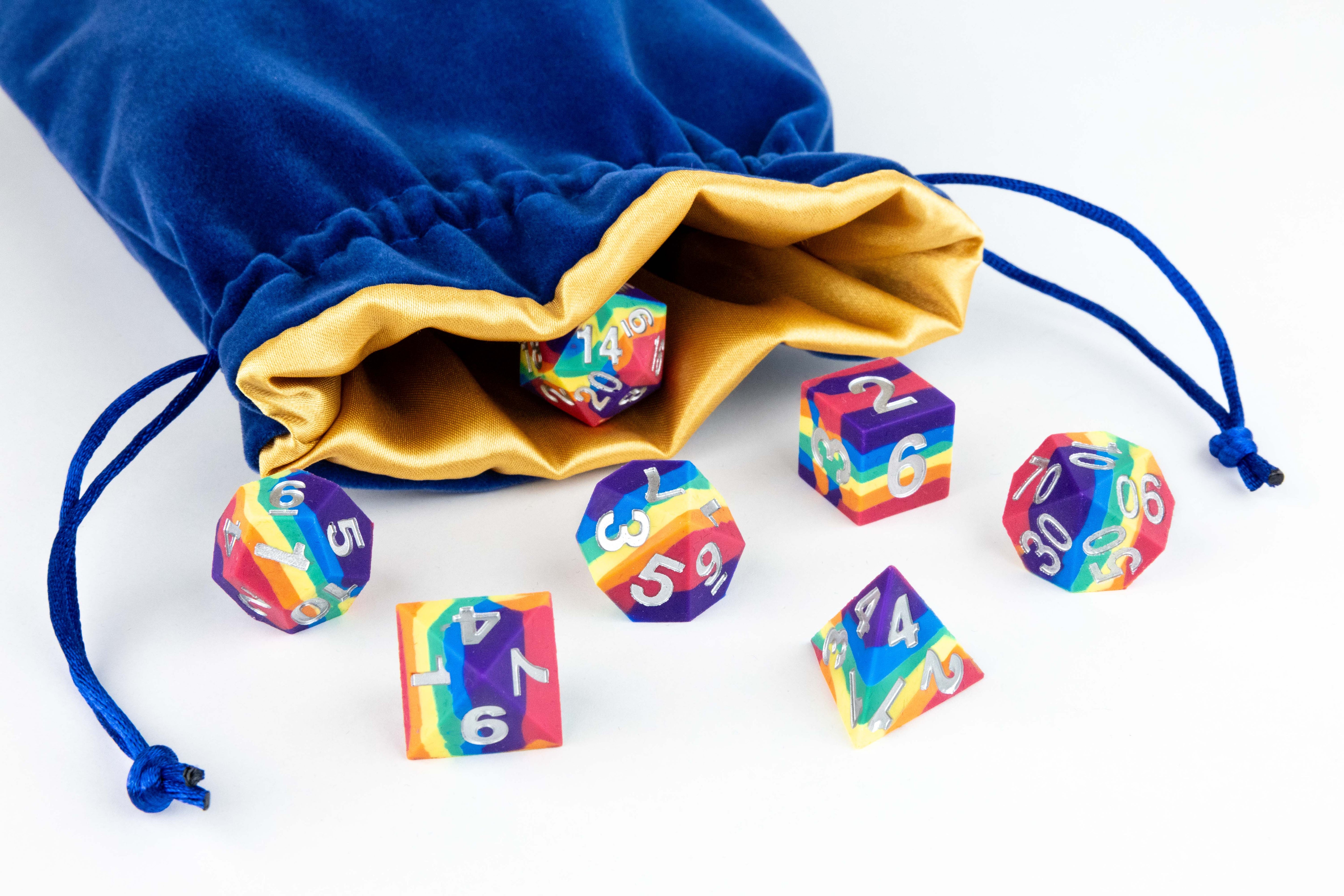 Velvet Dice Bag With Satin Liner 6"x8"