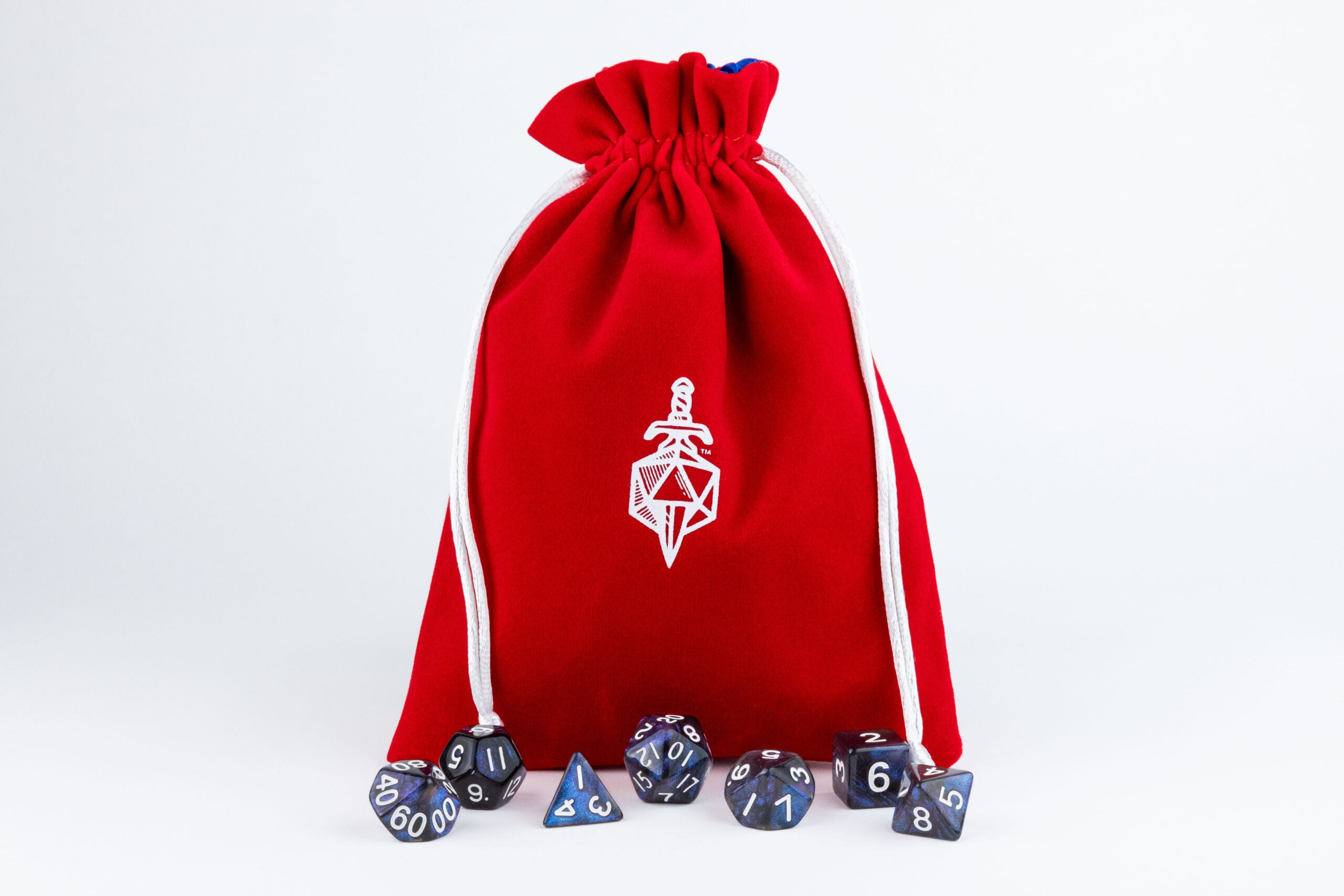 Velvet Dice Bag With Satin Liner 6"x8"