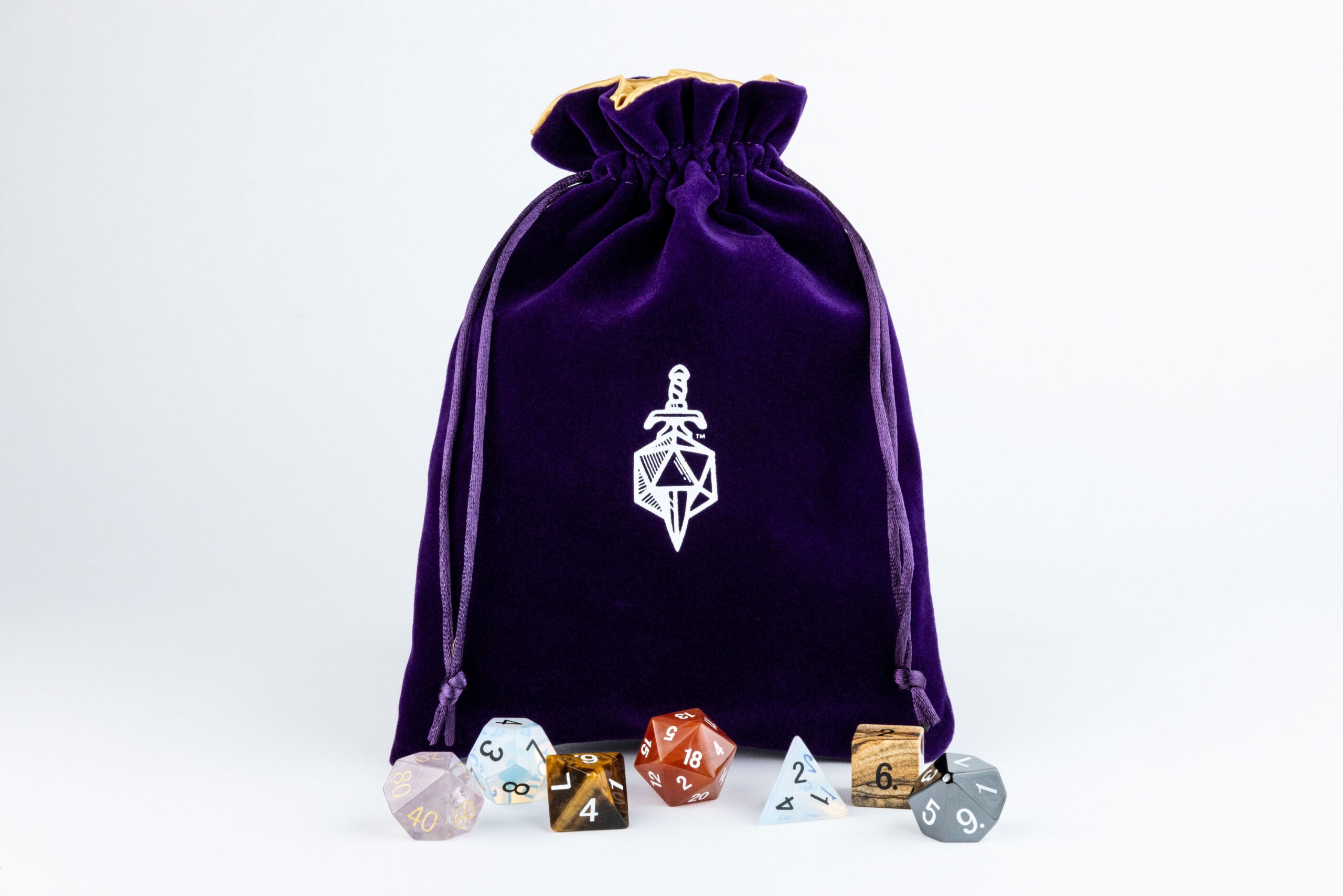 Velvet Dice Bag With Satin Liner 6"x8"
