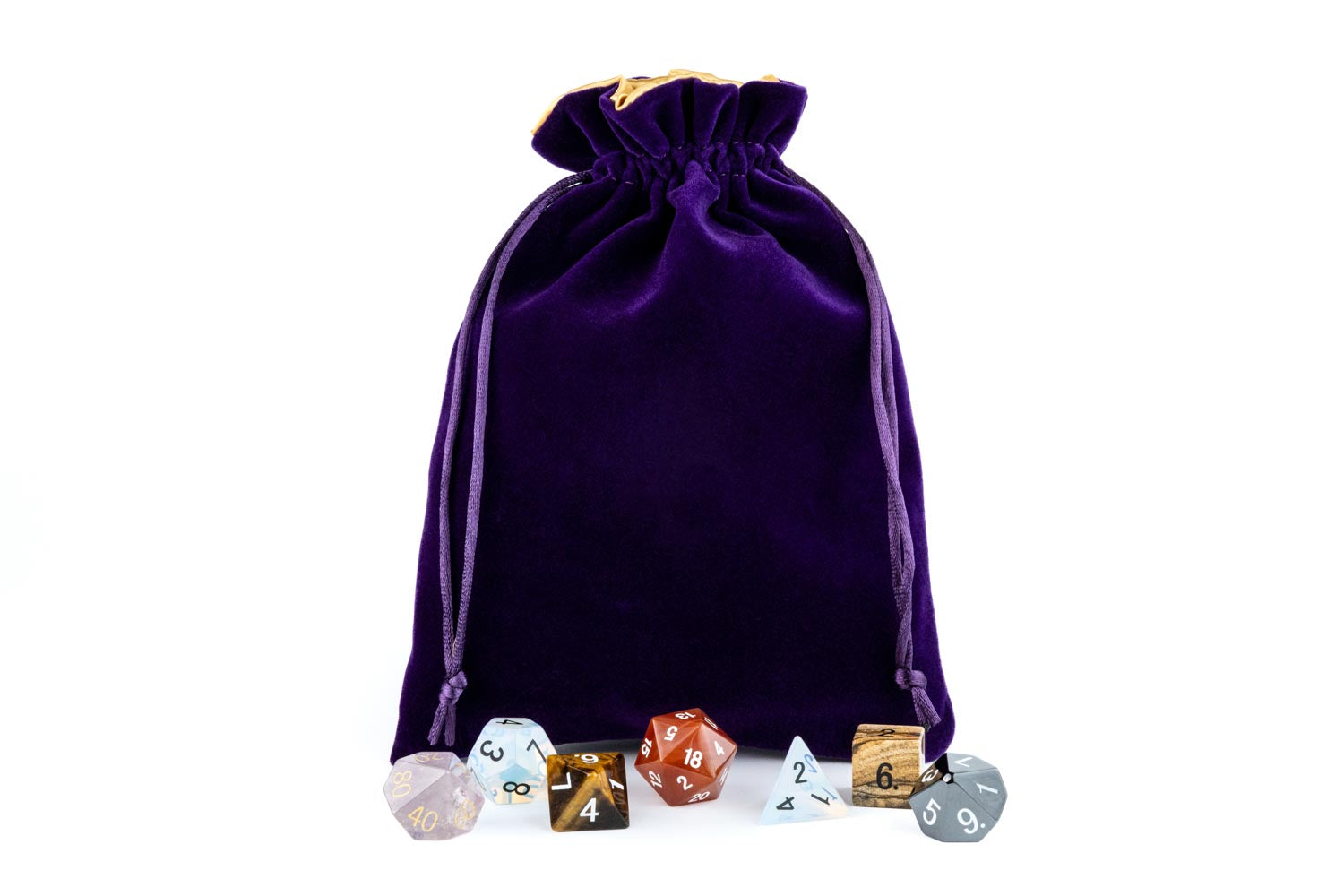 Velvet Dice Bag With Satin Liner 6"x8"