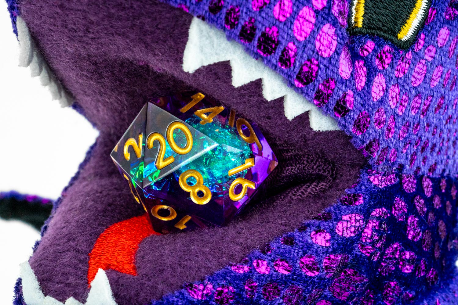 Purple Dragon Plush Dice Bag