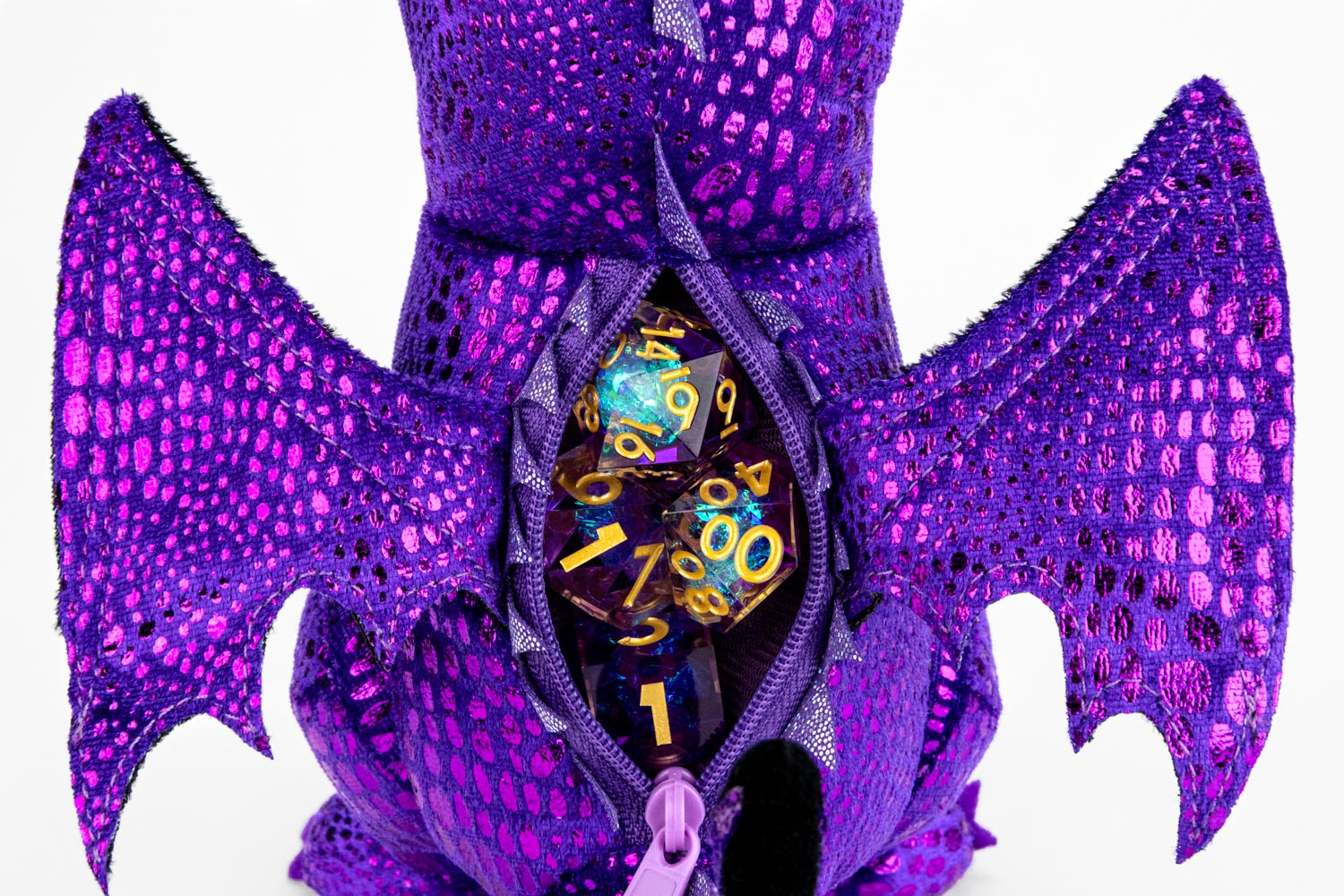 Purple Dragon Plush Dice Bag