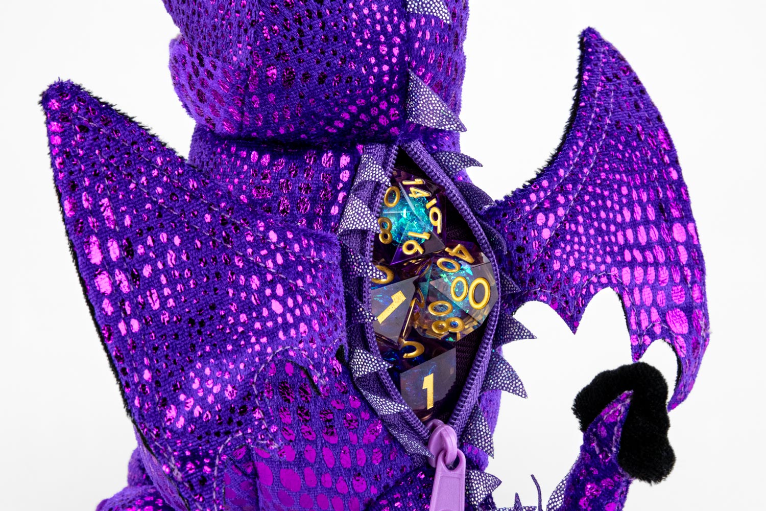 Purple Dragon Plush Dice Bag