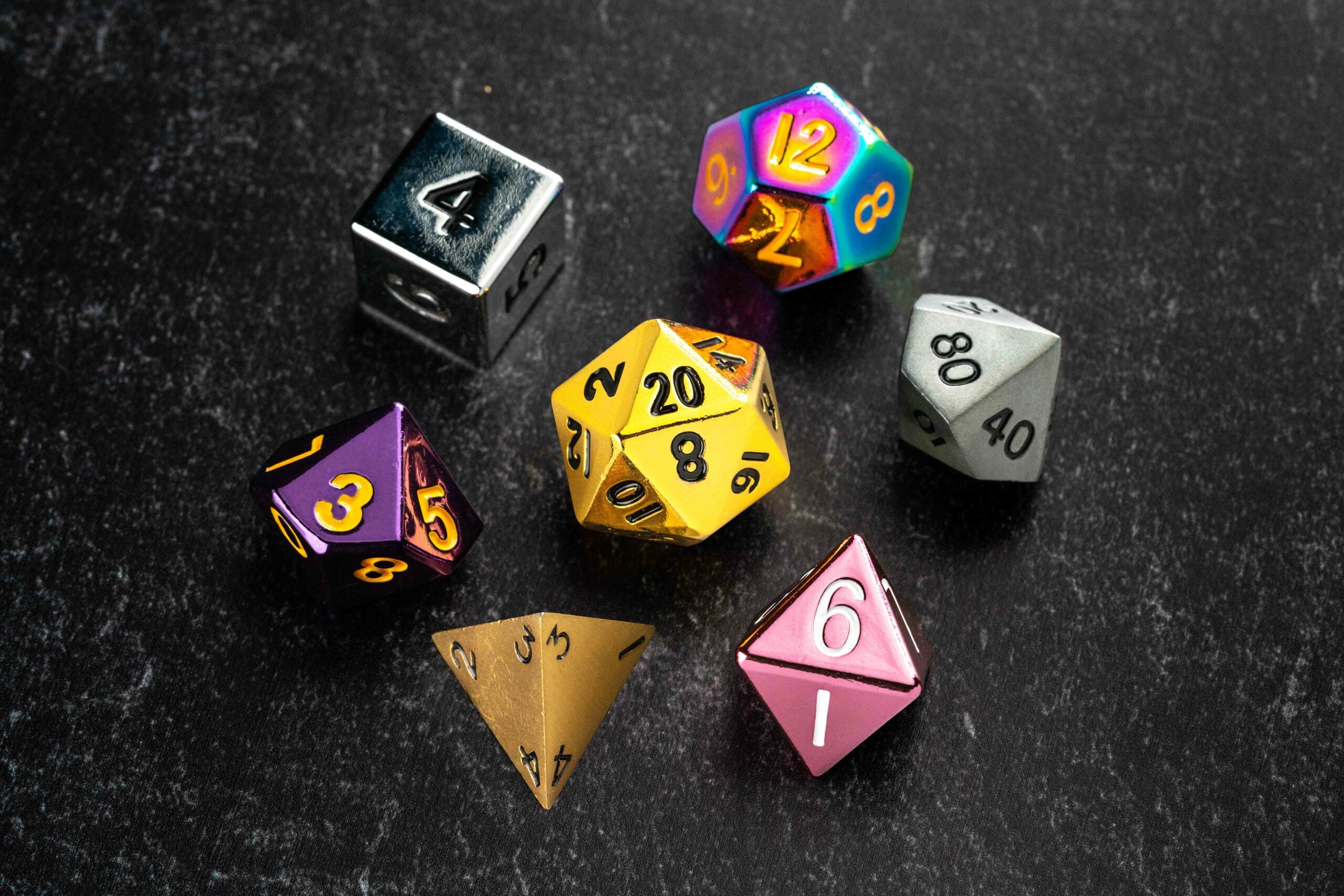 Adopt a Misfit Metal Dice Set 16mm Polyhedral Dice Set