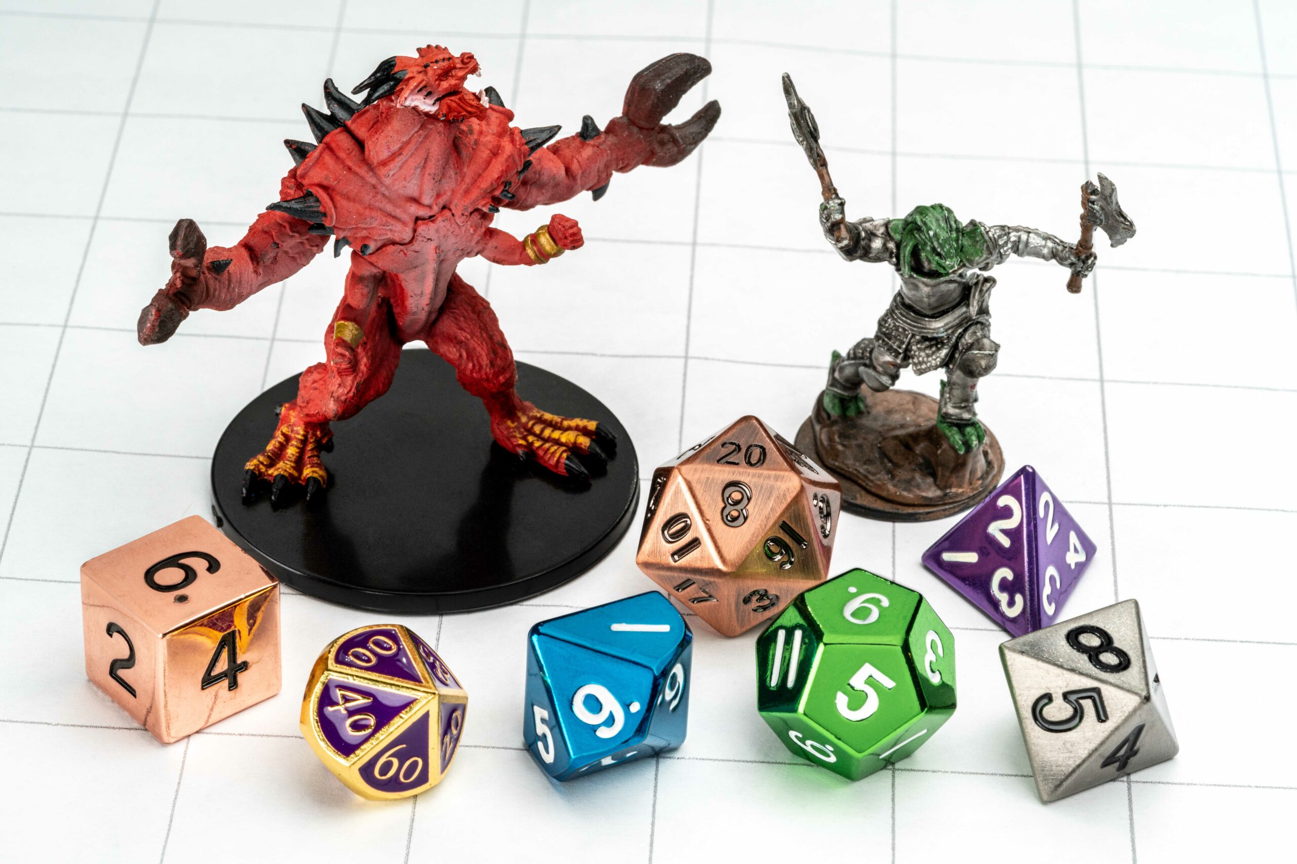 Adopt a Misfit Metal Dice Set 16mm Polyhedral Dice Set