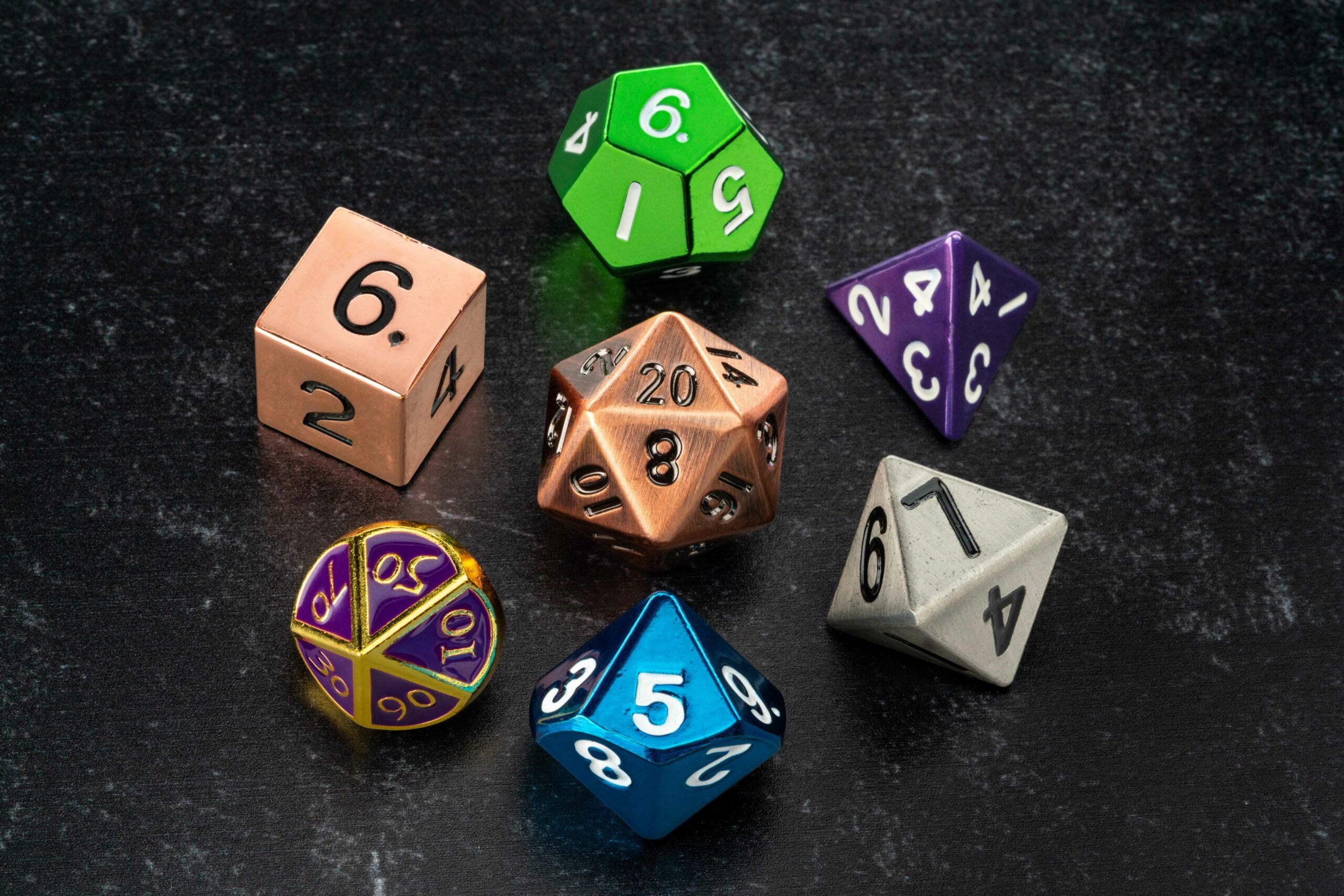 Adopt a Misfit Metal Dice Set 16mm Polyhedral Dice Set