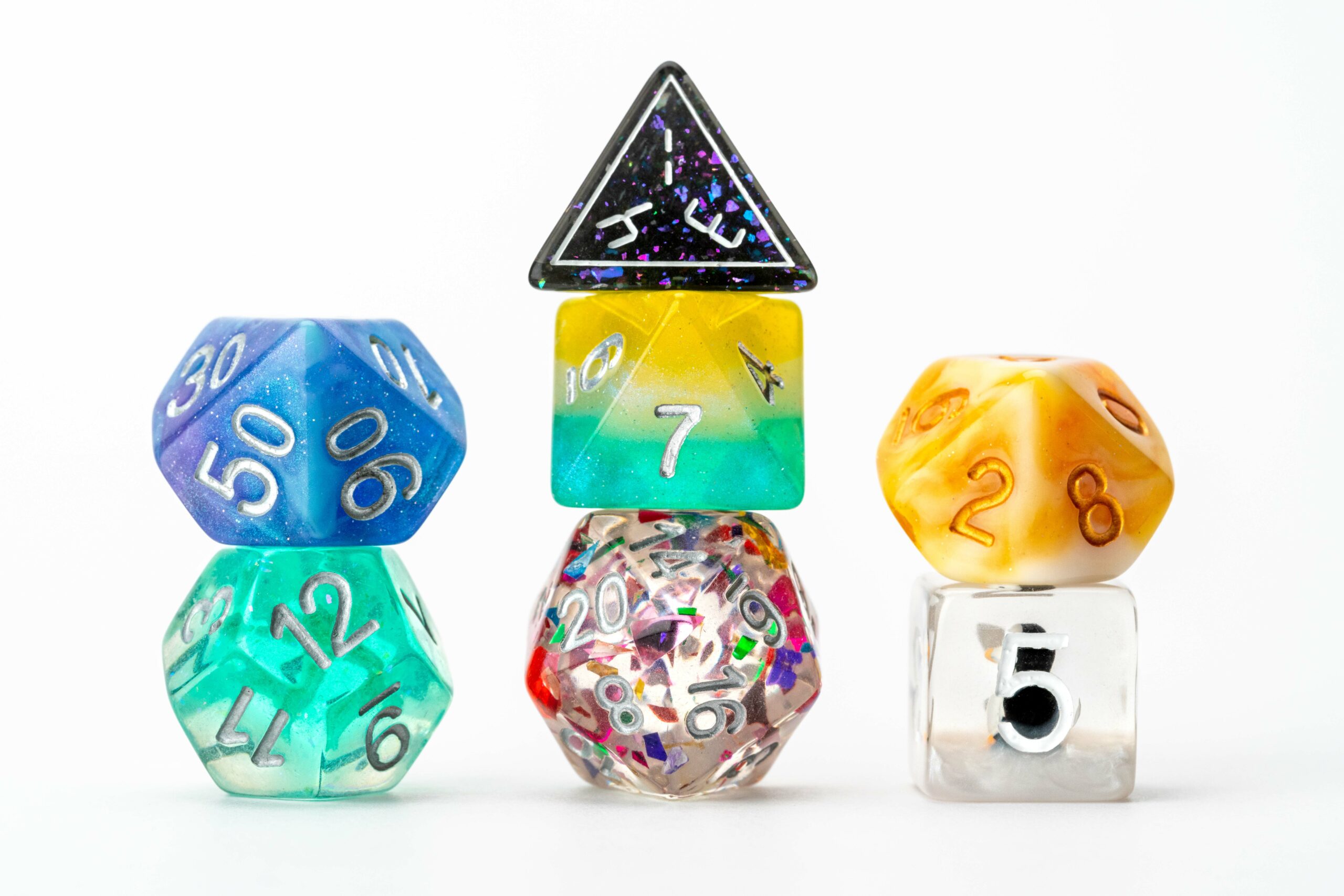 Mystery Misfit Resin Polyhedral Dice Set
