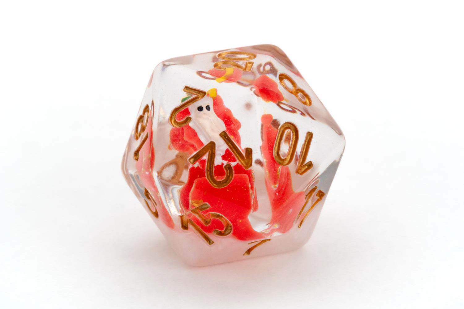 Santa Set Reindeer Dice 16mm Resin Poly Dice Set