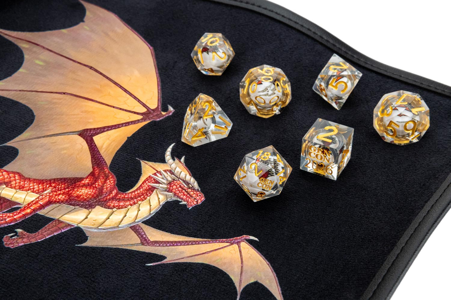 Gen Con 2026 Flight of Genevieve: Liquid Core Sharp Edge Dice Set
