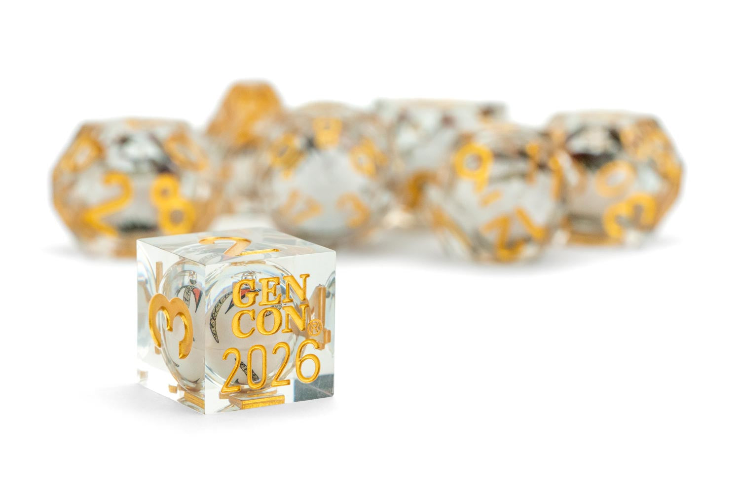 Gen Con 2026 Flight of Genevieve: Liquid Core Sharp Edge Dice Set