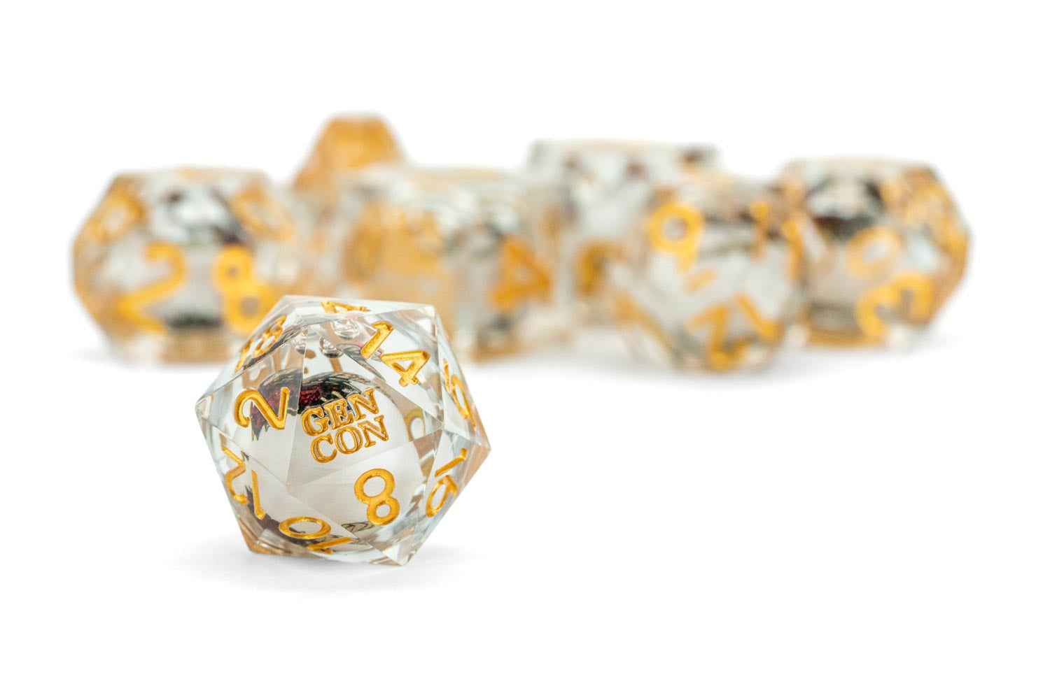 Gen Con 2026 Flight of Genevieve: Liquid Core Sharp Edge Dice Set