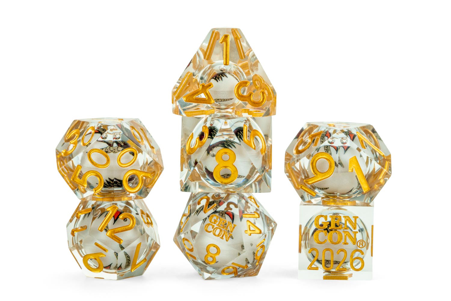 Gen Con 2026 Flight of Genevieve: Liquid Core Sharp Edge Dice Set