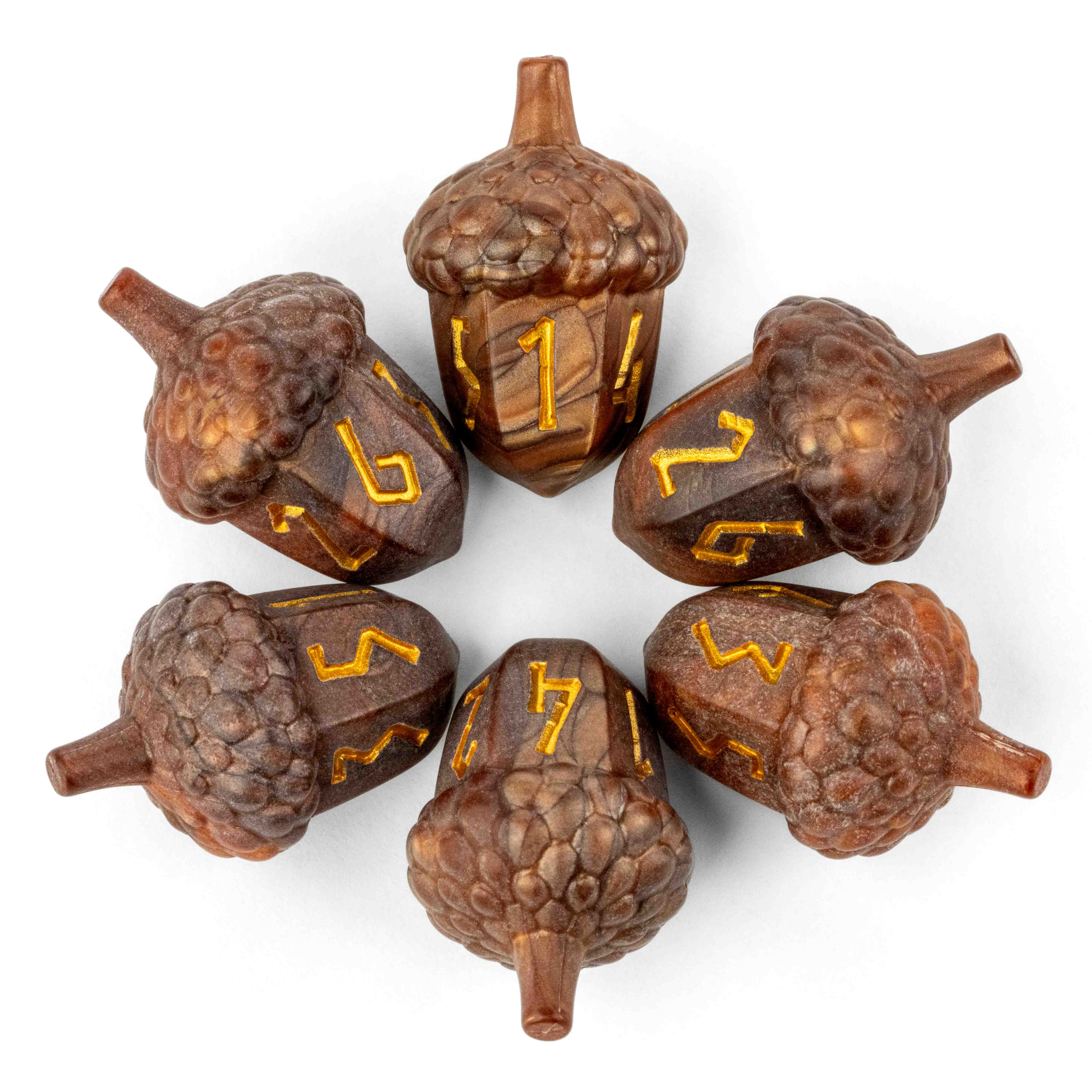 Legend in the Mist Resin Acorn Dice Set
