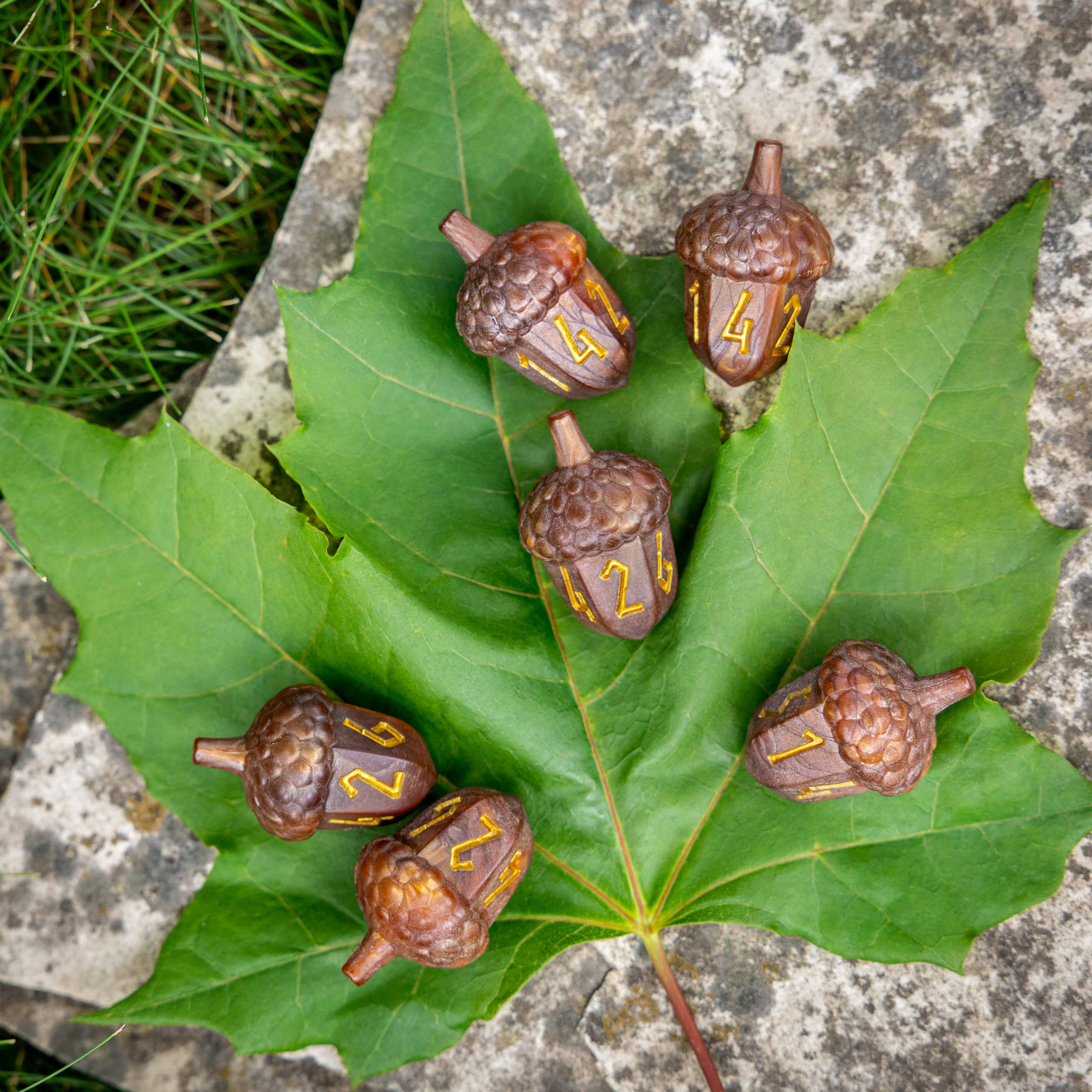 Legend in the Mist Resin Acorn Dice Set