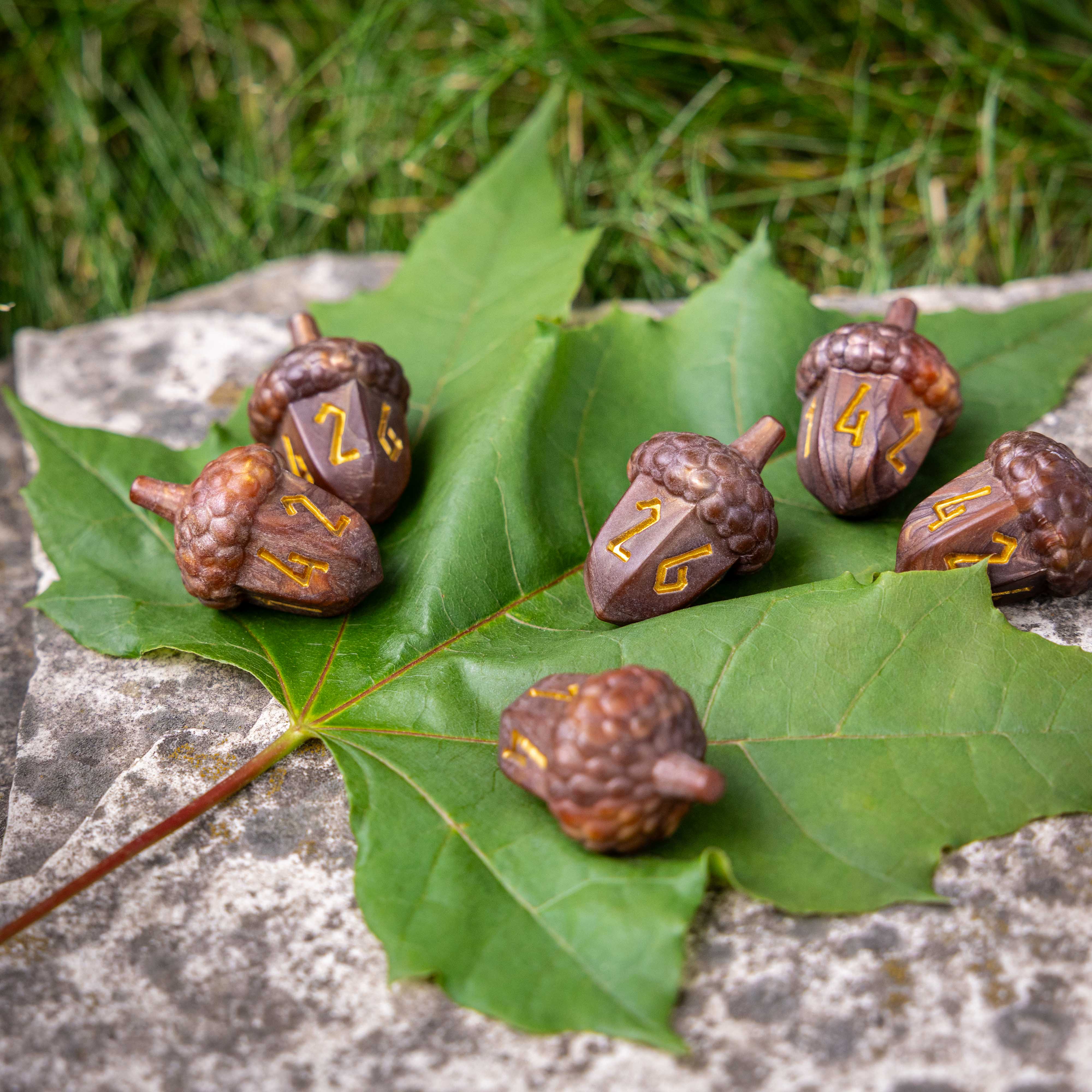 Legend in the Mist Resin Acorn Dice Set