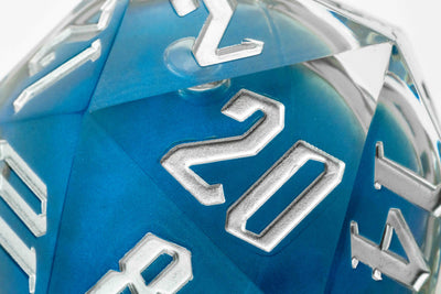 55mm Mammoth d20: Blue Rheoscopic Fluid, image 2