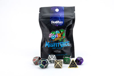 Adopt a Misfit Metal Dice Set 16mm Polyhedral Dice Set