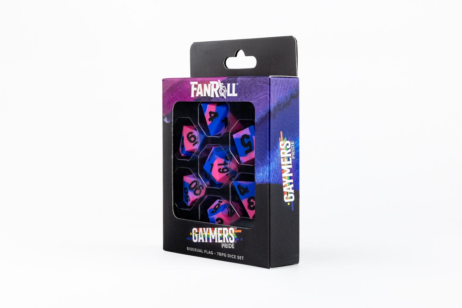 Sharp Edge Silicone Rubber Dice Set: Bisexual Pride