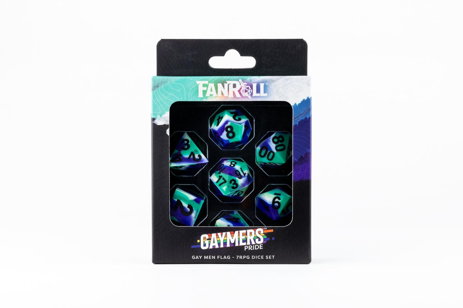 Sharp Edge Silicone Rubber Dice Set: Gay Men Pride