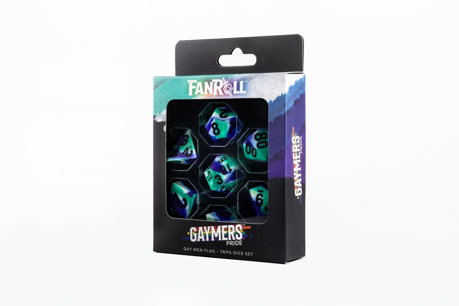 Sharp Edge Silicone Rubber Dice Set: Gay Men Pride