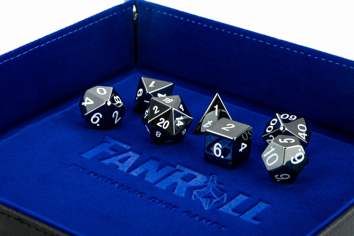 Engraved Hematite: Full-Sized 16mm Polyhedral Dice Set