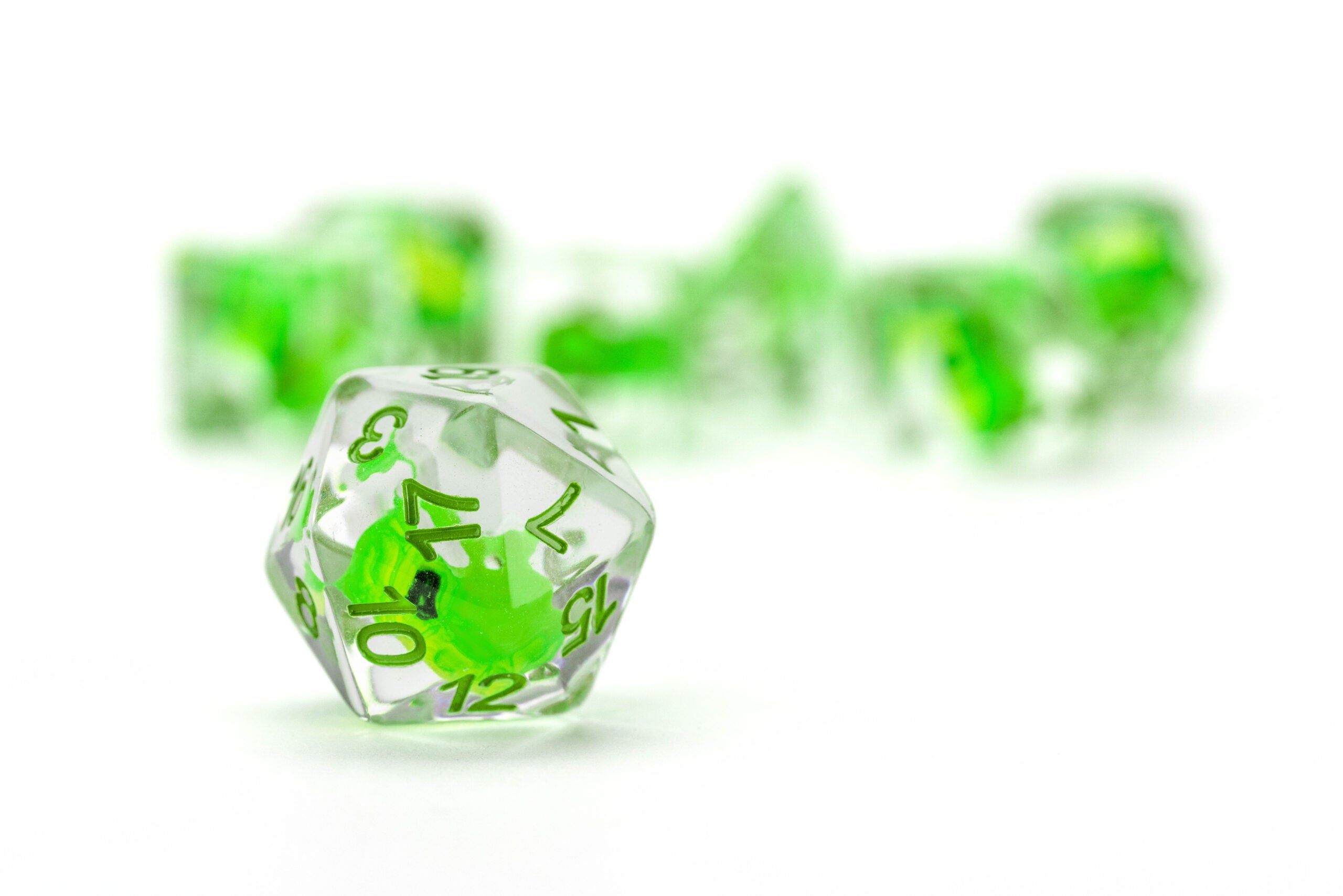 Dragon Storm Inclusion Resin Dice Set: Green Dragon