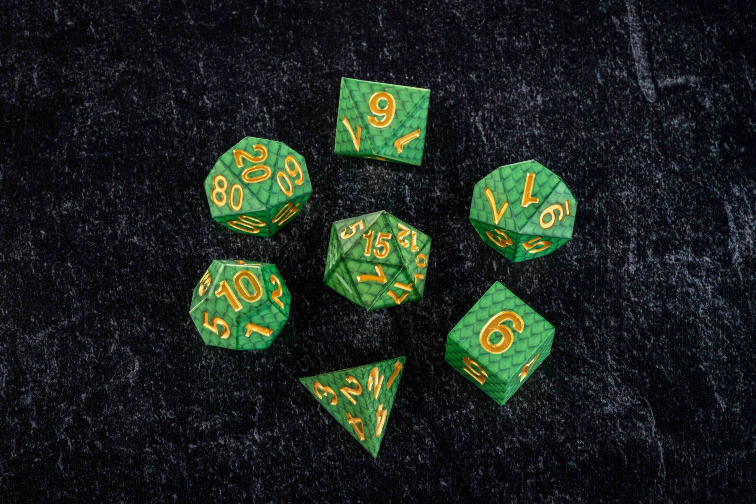 Dragon Storm Silicone Dice Set: Green Dragon Scales