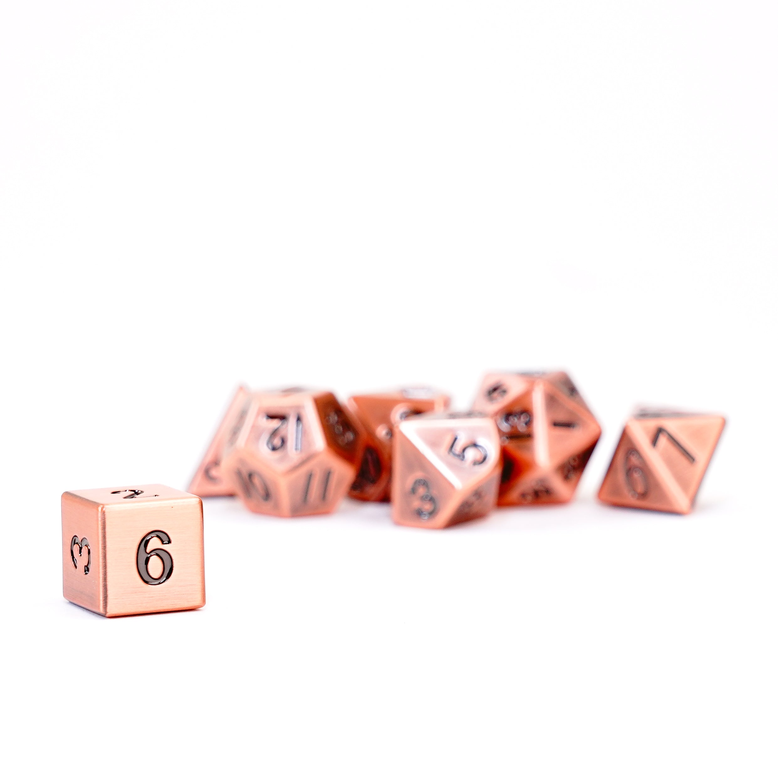 Antique Copper 16mm Polyhedral Dice Set