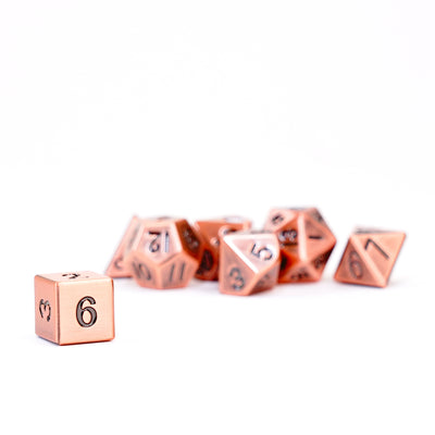 Antique Copper 16mm Polyhedral Dice Set, image 5