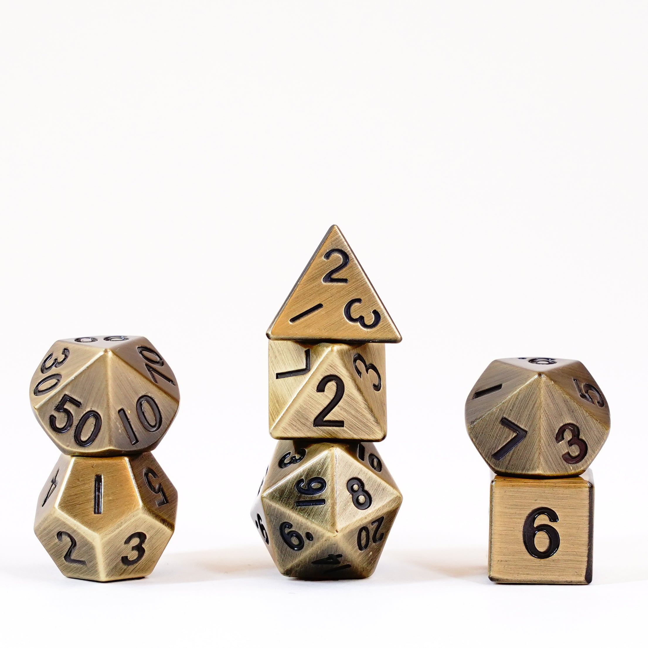 Antique Gold 16mm Polyhedral Dice Set