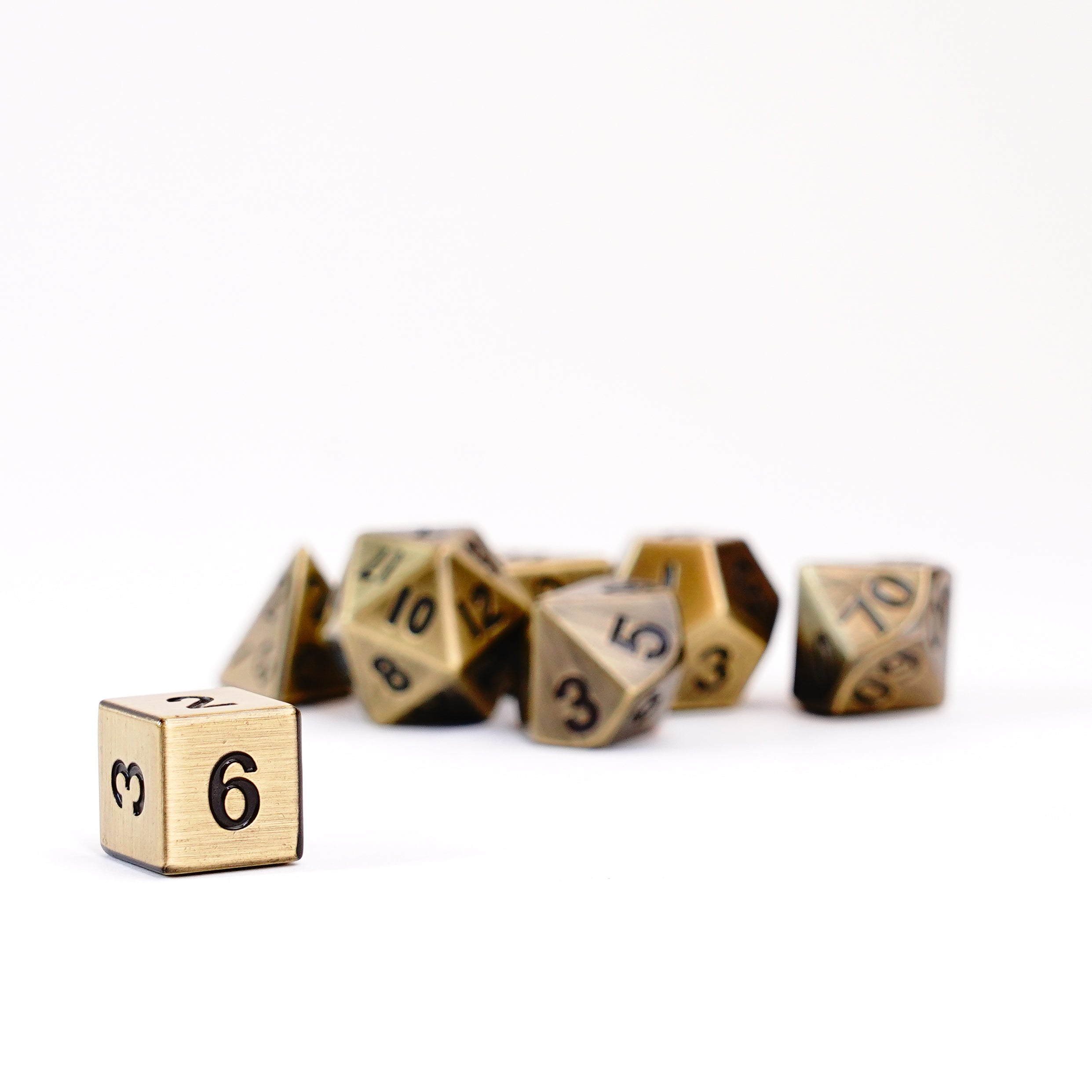 Antique Gold 16mm Polyhedral Dice Set