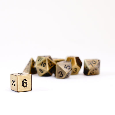 Antique Gold 16mm Polyhedral Dice Set, image 5