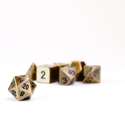Antique Gold 16mm Polyhedral Dice Set