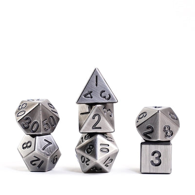 Antique Silver 16mm Polyhedral Dice Set, image 3