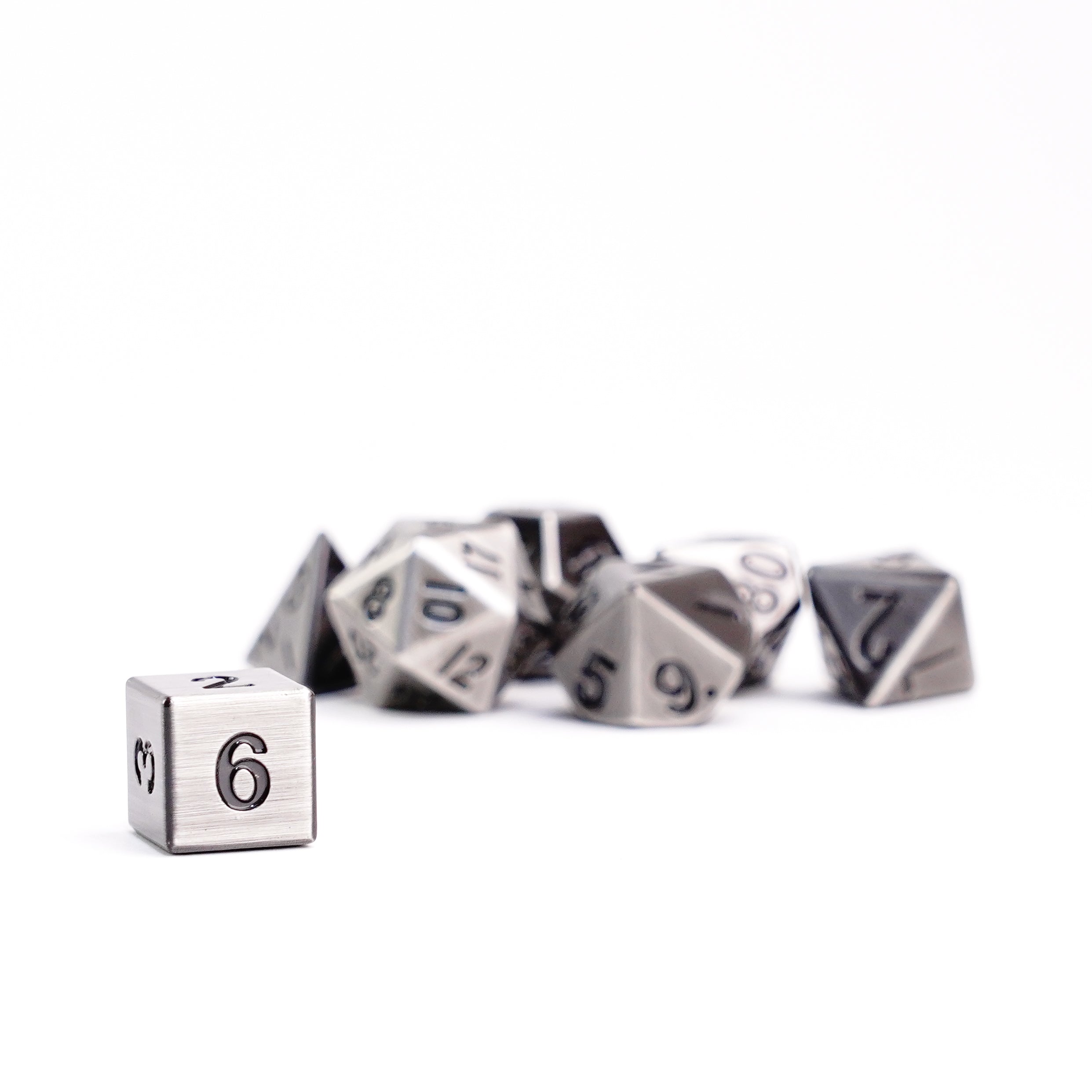 Antique Silver 16mm Polyhedral Dice Set