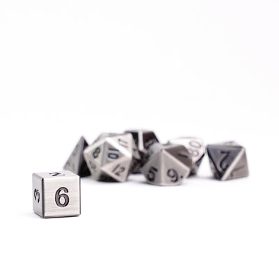 Antique Silver 16mm Polyhedral Dice Set, image 4