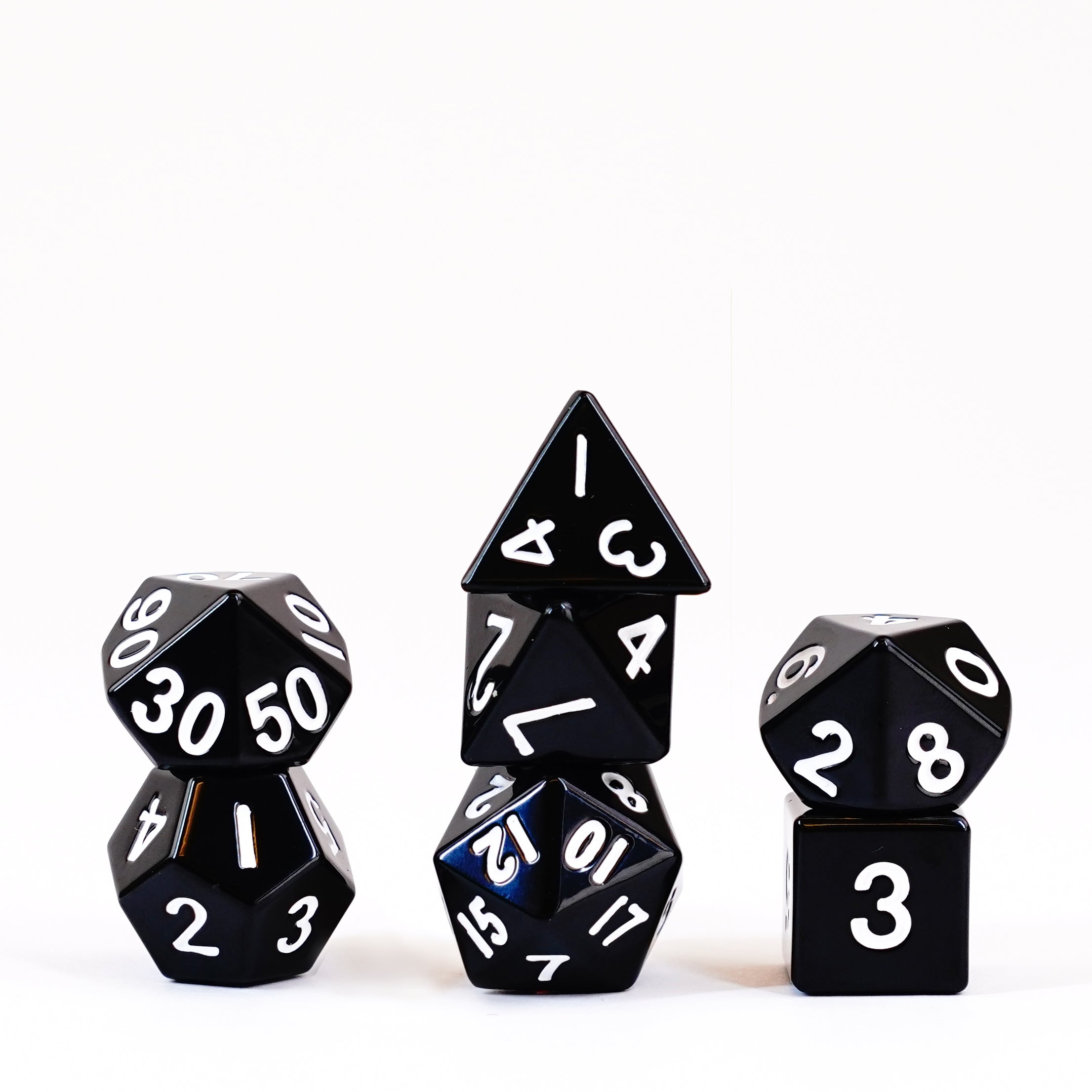 Black 16mm Polyhedral Dice Set