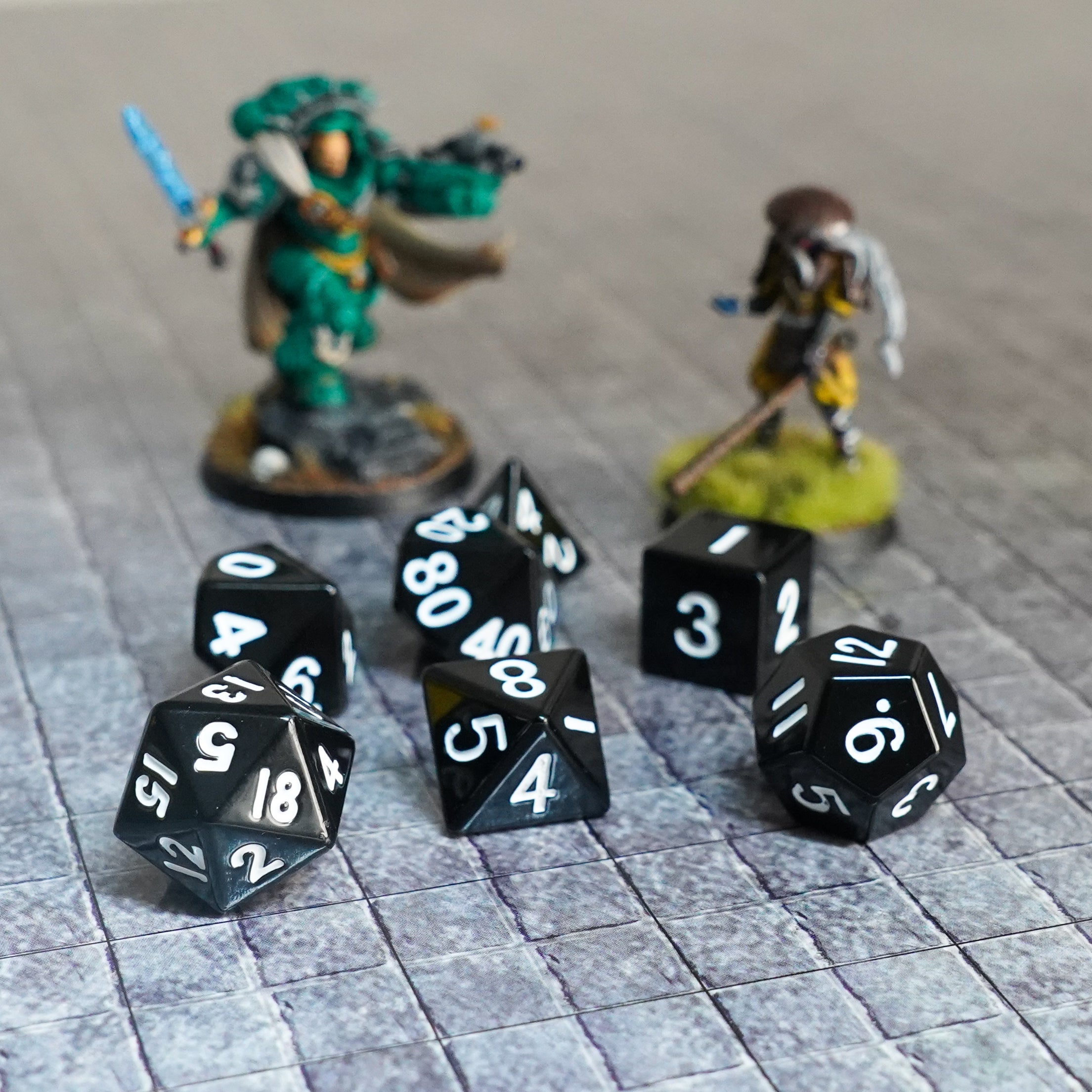 Black 16mm Polyhedral Dice Set