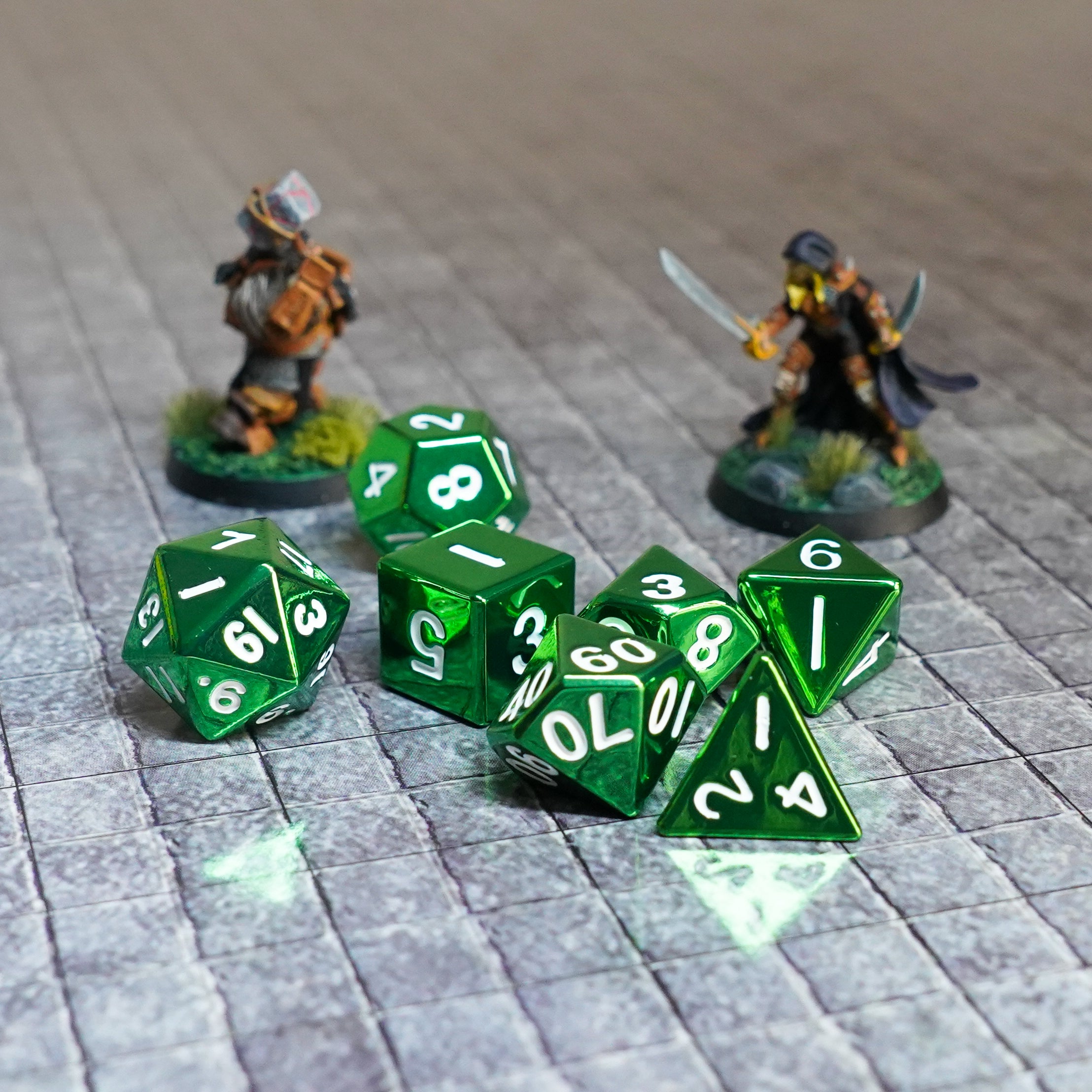 Green 16mm Polyhedral Dice Set