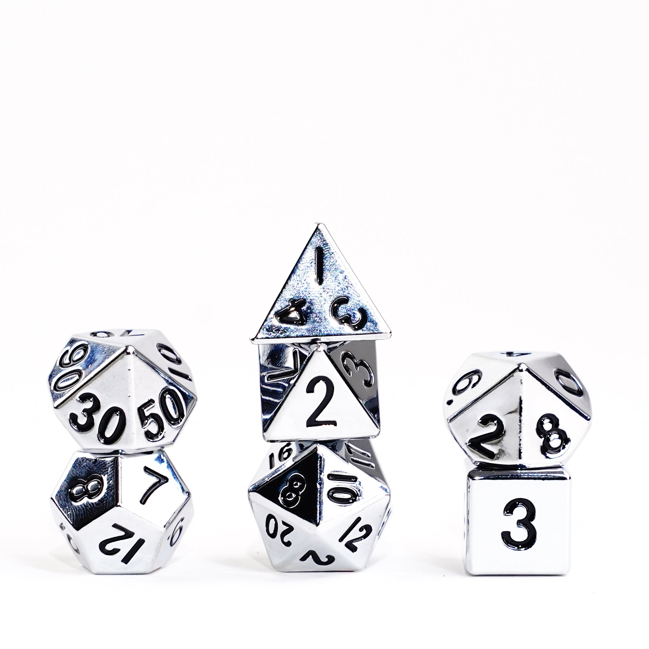 Silver 16mm Polyhedral Dice Set