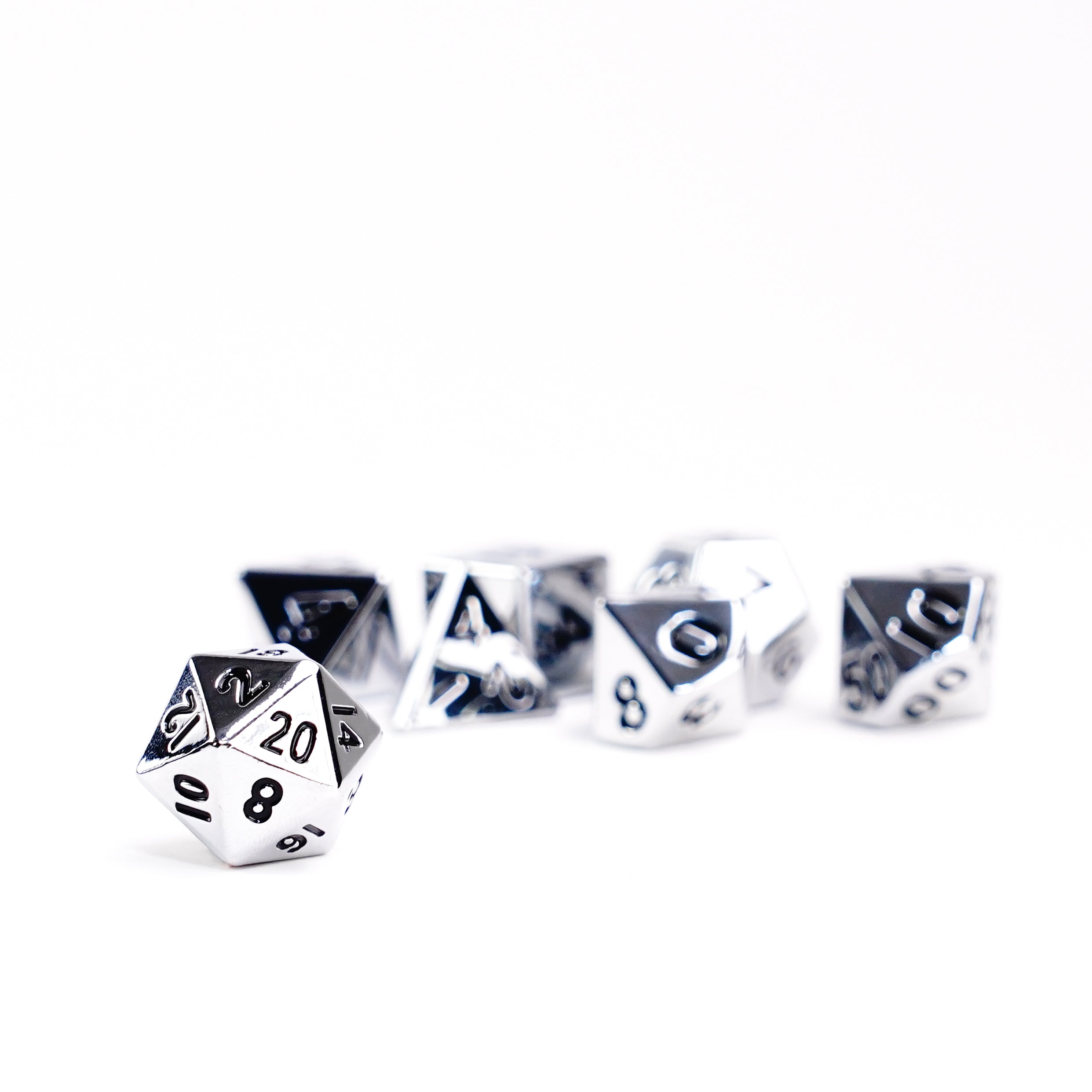 Silver 16mm Polyhedral Dice Set