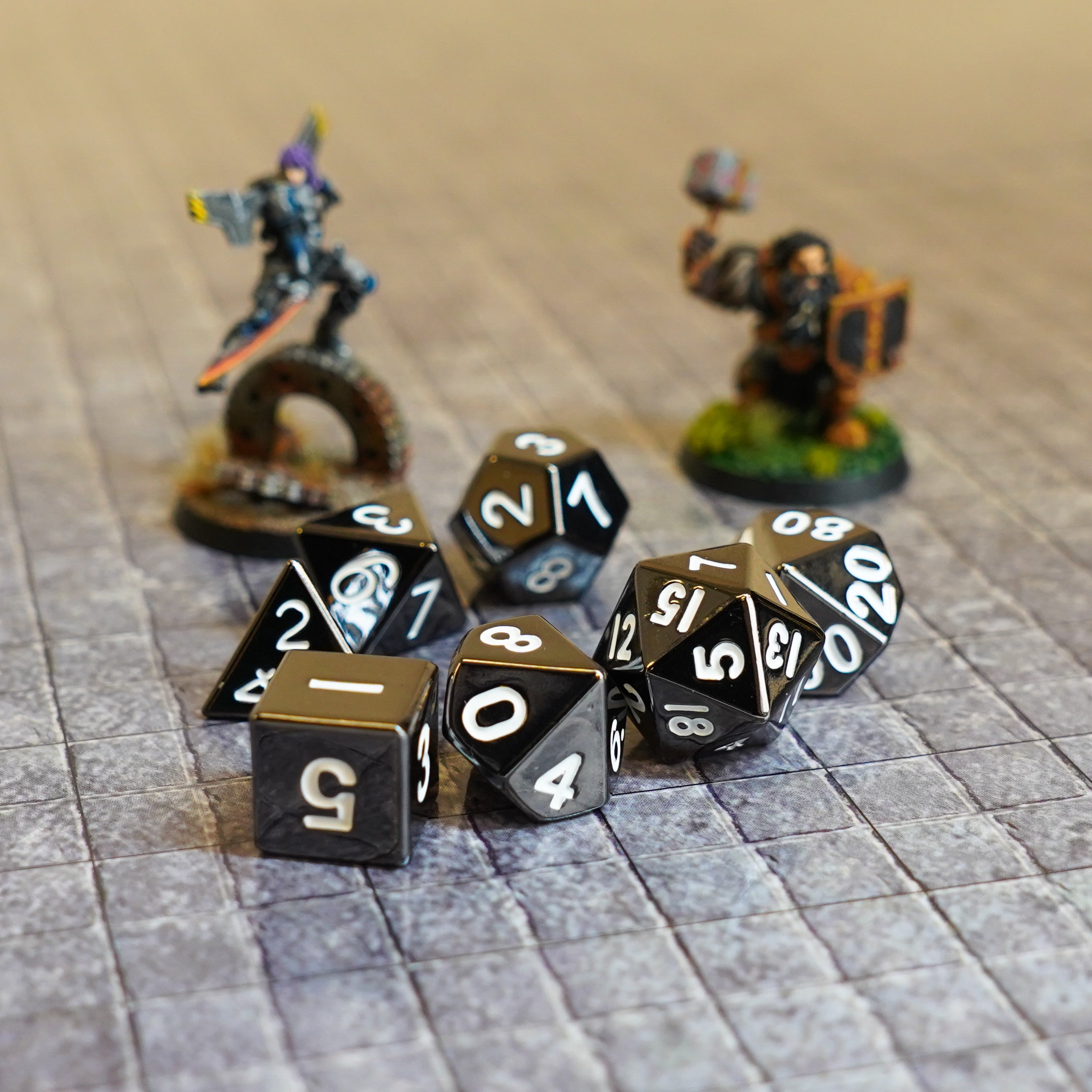Sterling Gray 16mm Polyhedral Dice Set